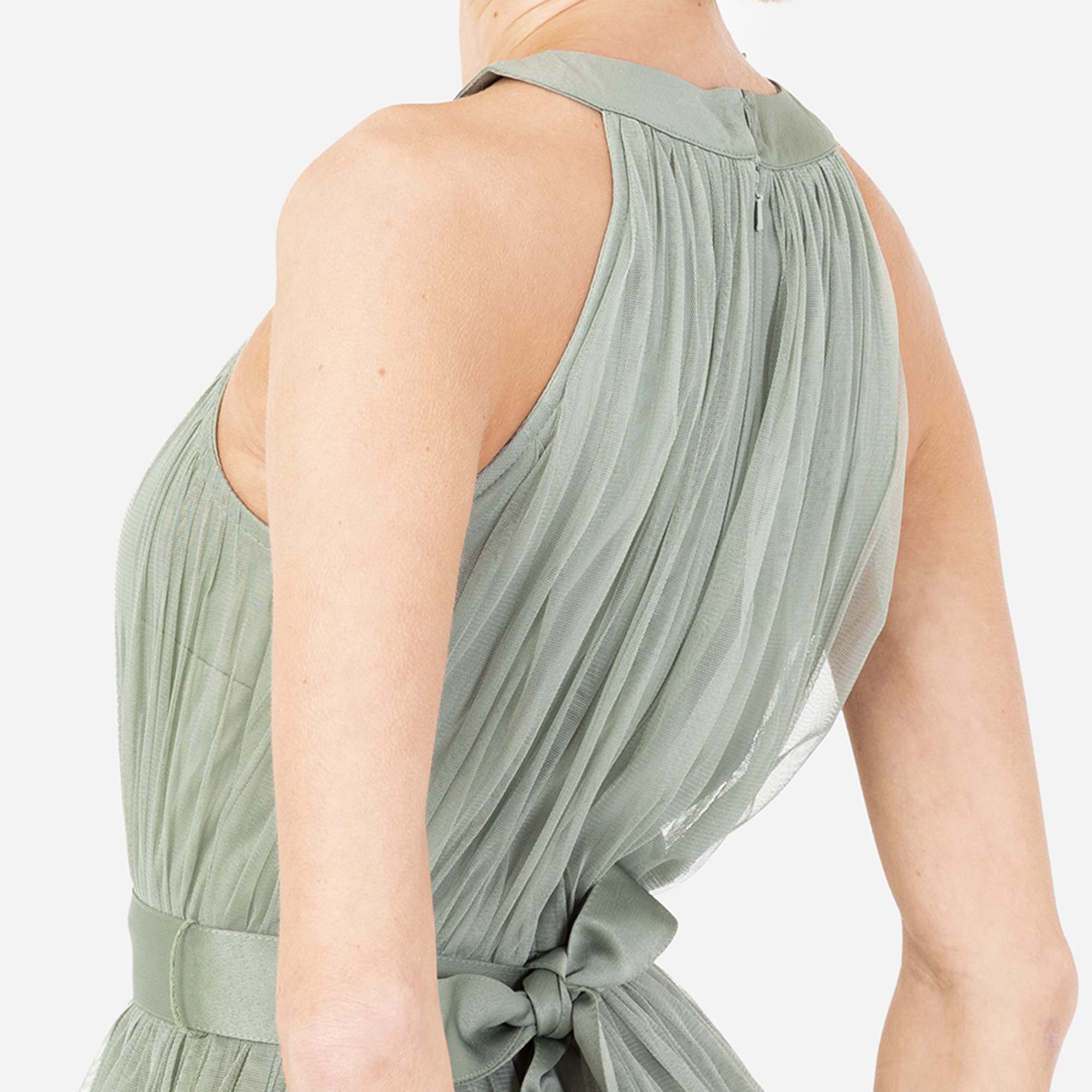 Anaya with Love Ladies Maxi Dress for Women Halter Neck Long Sleeveless with Belt a Line Evening Gown Ball Prom Wedding Guest Bridesmaid Vestido para Mujer