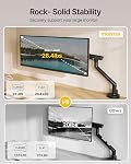 monTEK Sleek Aluminum Monitor Arm, Single Monitor Mount for 17-40" Screens | Tension Indicator, Premium Mechanical Spring Monitor Arm, C-Clamp&Grommet Base,VESA 75/100mm, Max Load 26.4 lbs