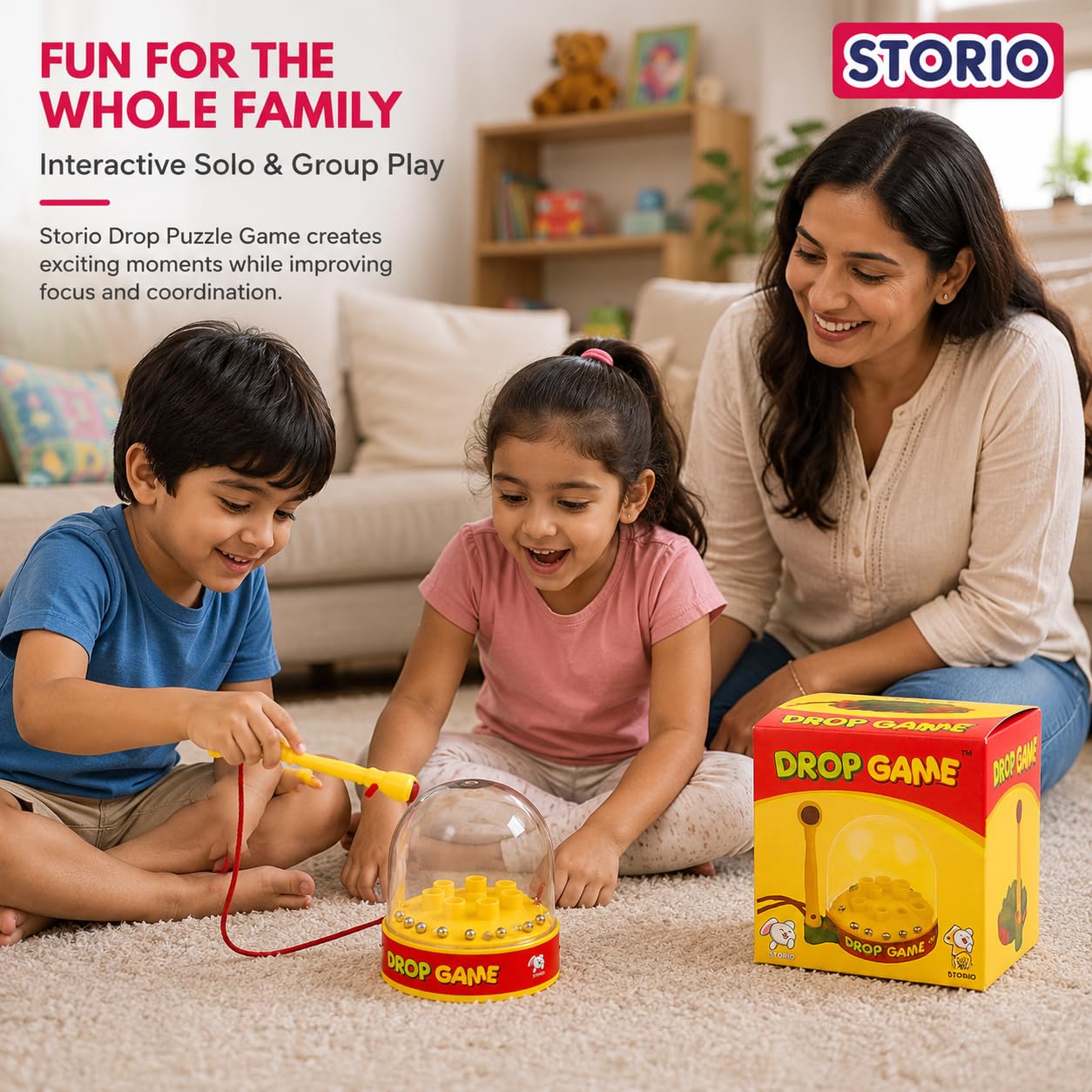 Storio Drop Puzzle Game for 5+ Years Fun and Innovative Drop Game for Little One (Multicolor), 2-5 Year 2