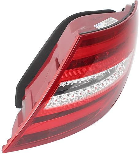 Miniatura 3 de Evan Fischer Luz trasera lateral del pasajero compatible con Mercedes Benz C250 2012-2015 y Mercedes Benz C300 2012-2014 lente transparente y roja