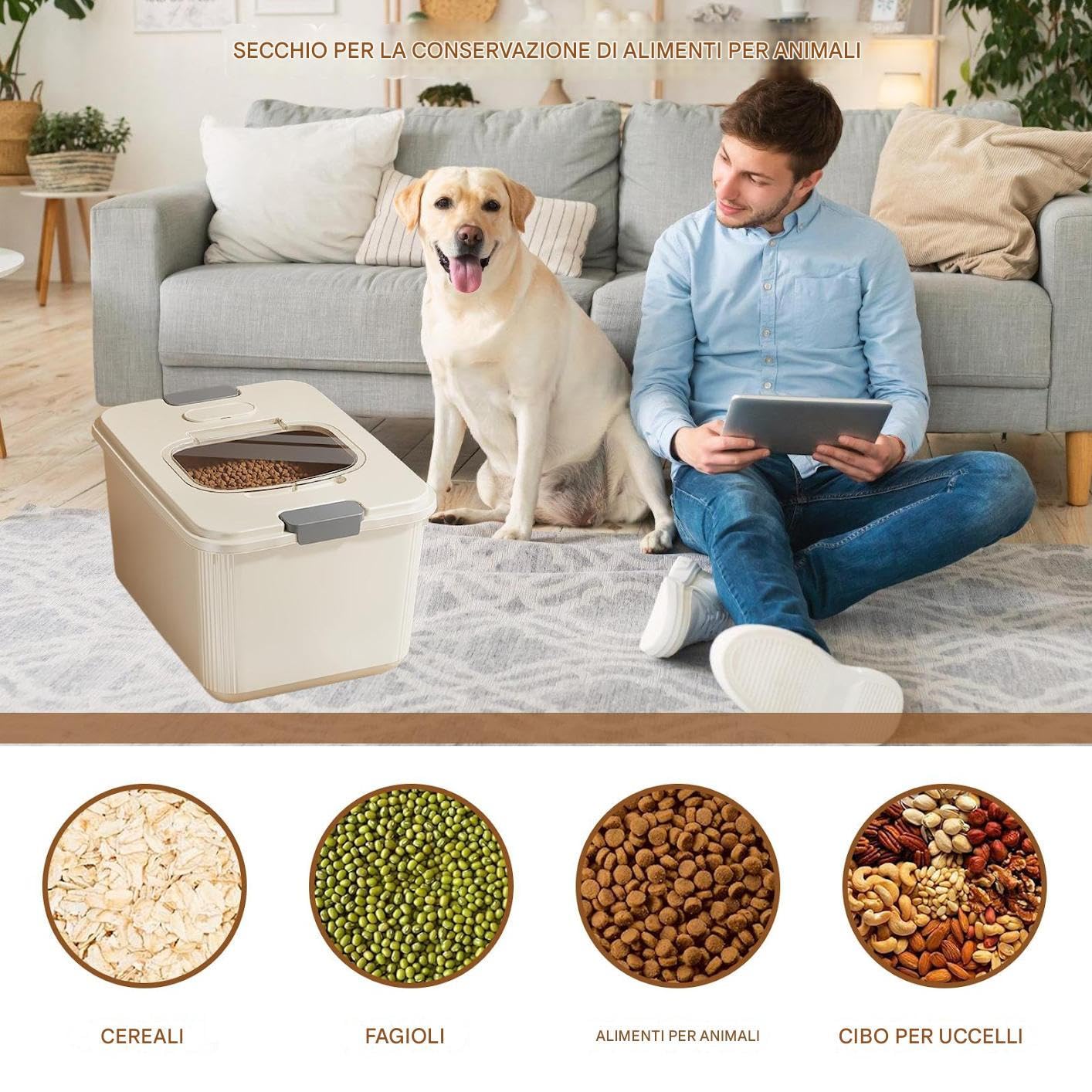Generico Contenitore per conservazione alimenti animali domestici ermetico | contenitore ermetico snack per gatti adatto a cani e gatti cucina dispensa campeggio