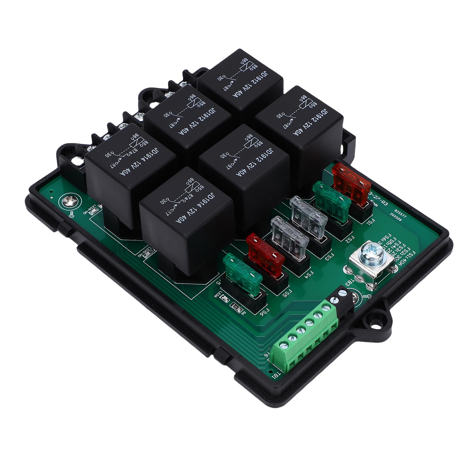Hyuduo Scatola relè per Auto Scatola relè Automobilistica in Nylon Pannello a 6 Vie con 14 Fusibili a Lama ATC ATO Indicatori LED Design Impermeabile per Auto Camion Barche