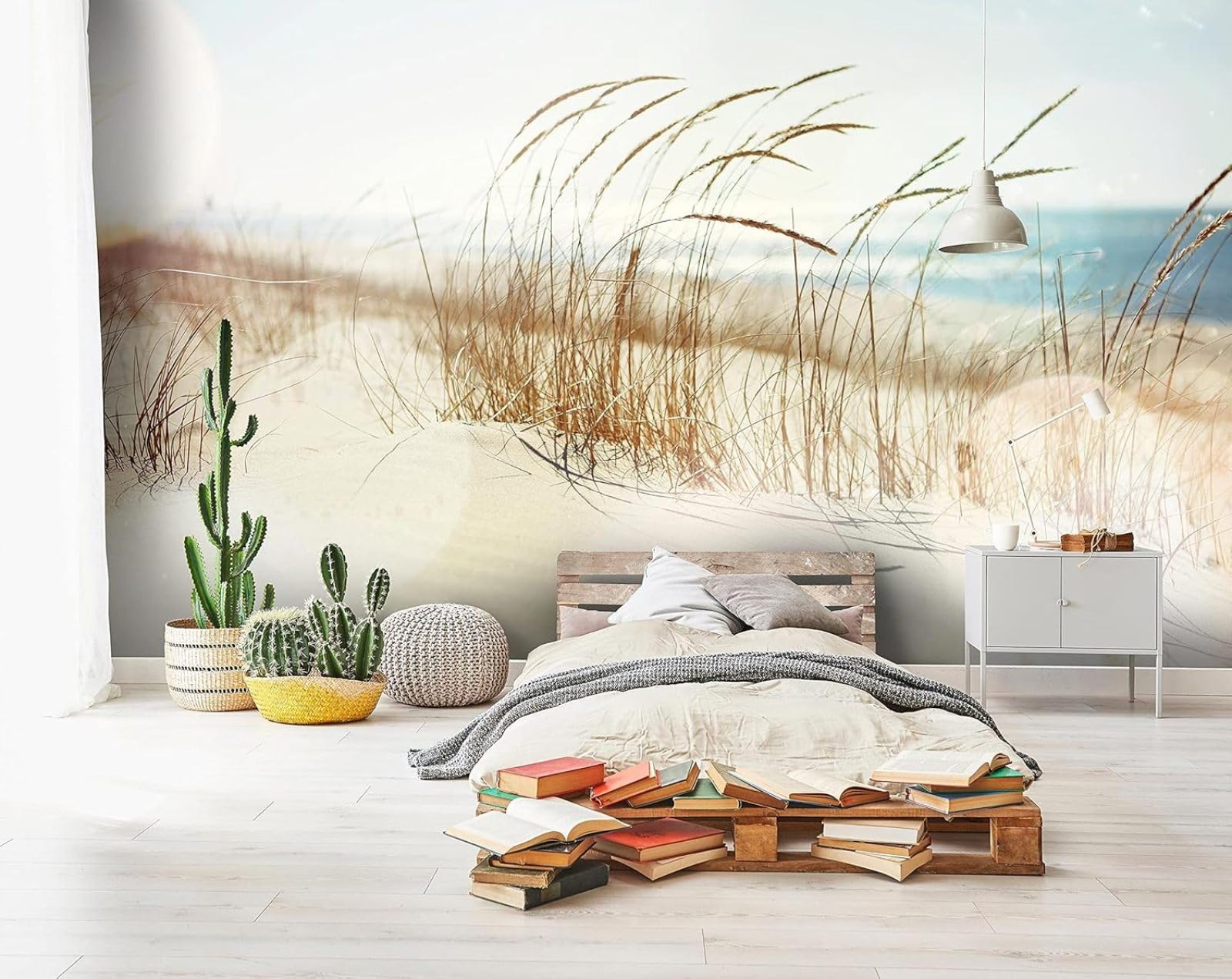 Kfjhgbdshhj 3D Mural Photo Mural-Wallpaper Beach And Sea Landscape Dunes Baltic Sea - For Living Room Bedroom - 3D Effect,200Cmx140cm Poster - Wall Sticker - Frameless Picture