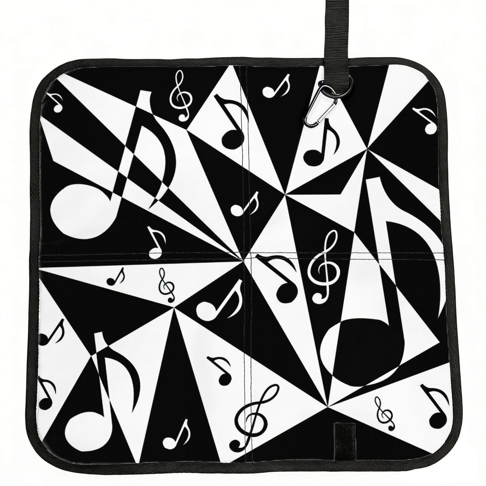 bghdfa Stylish Musical Note Pattern Print Outdoor Sitting Mat Waterproof Oxford Cloth Seat Cushion Folding Foam Camping Seat For Picnic