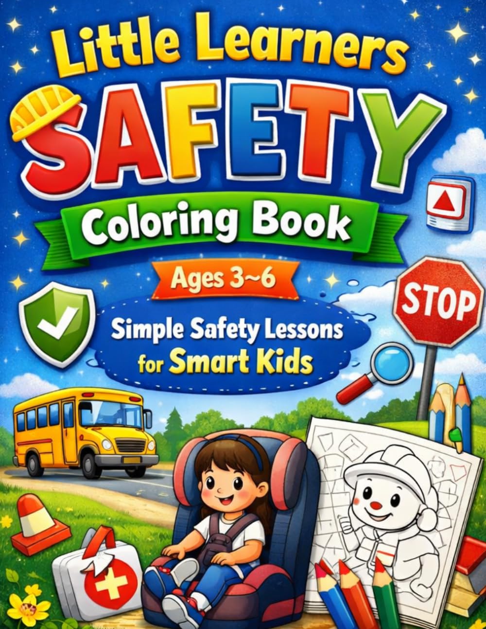 Little Learners Safety Coloring Book Ages 3–6: Simple Safety Lessons for Smart Kids