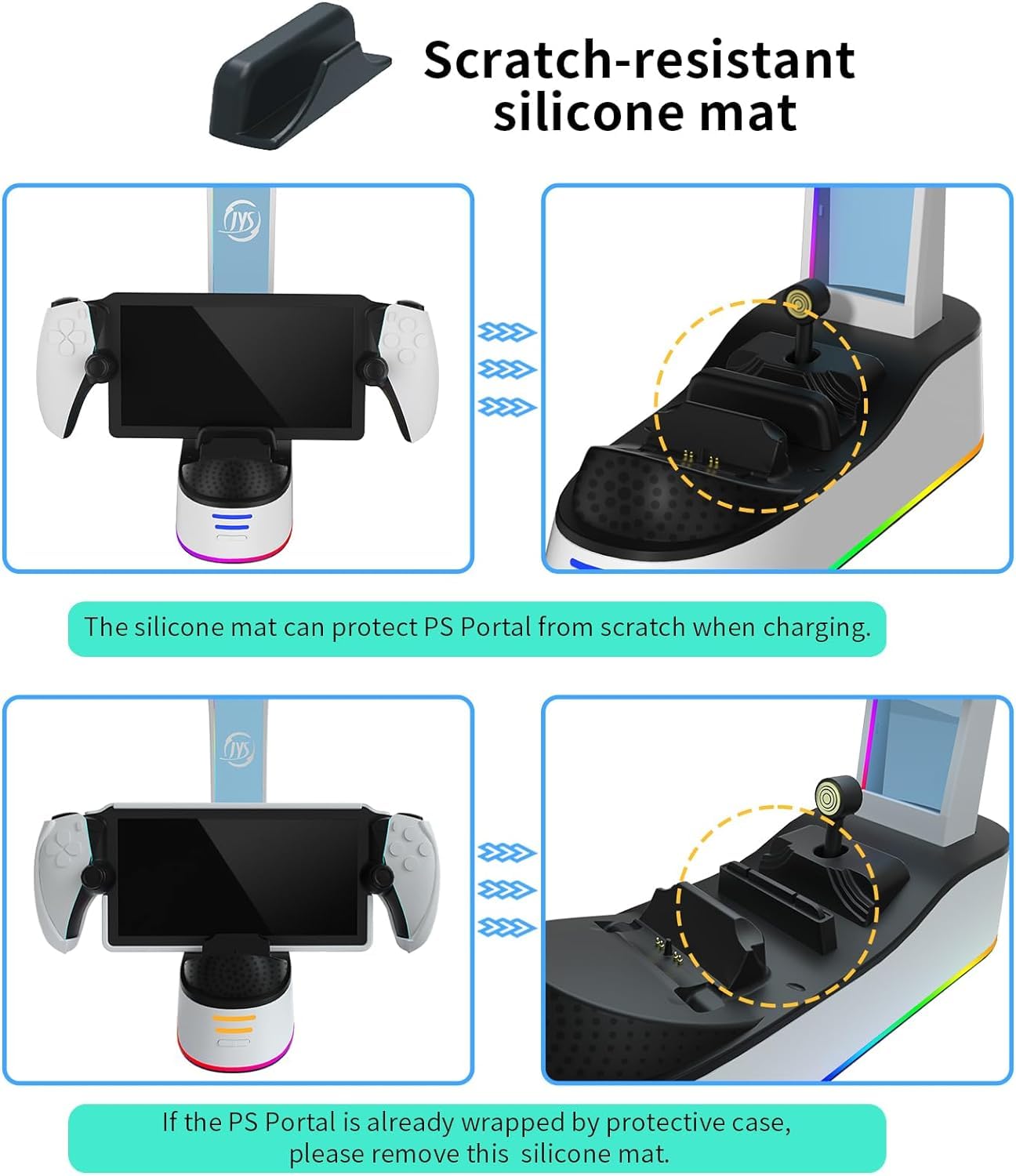BeisDirect Stazione di ricarica per PlayStation Portal/PS5 Controller, Dock Station di ricarica per PS Portal Console di gioco Caricabatterie Supporto di stoccaggio per cuffie