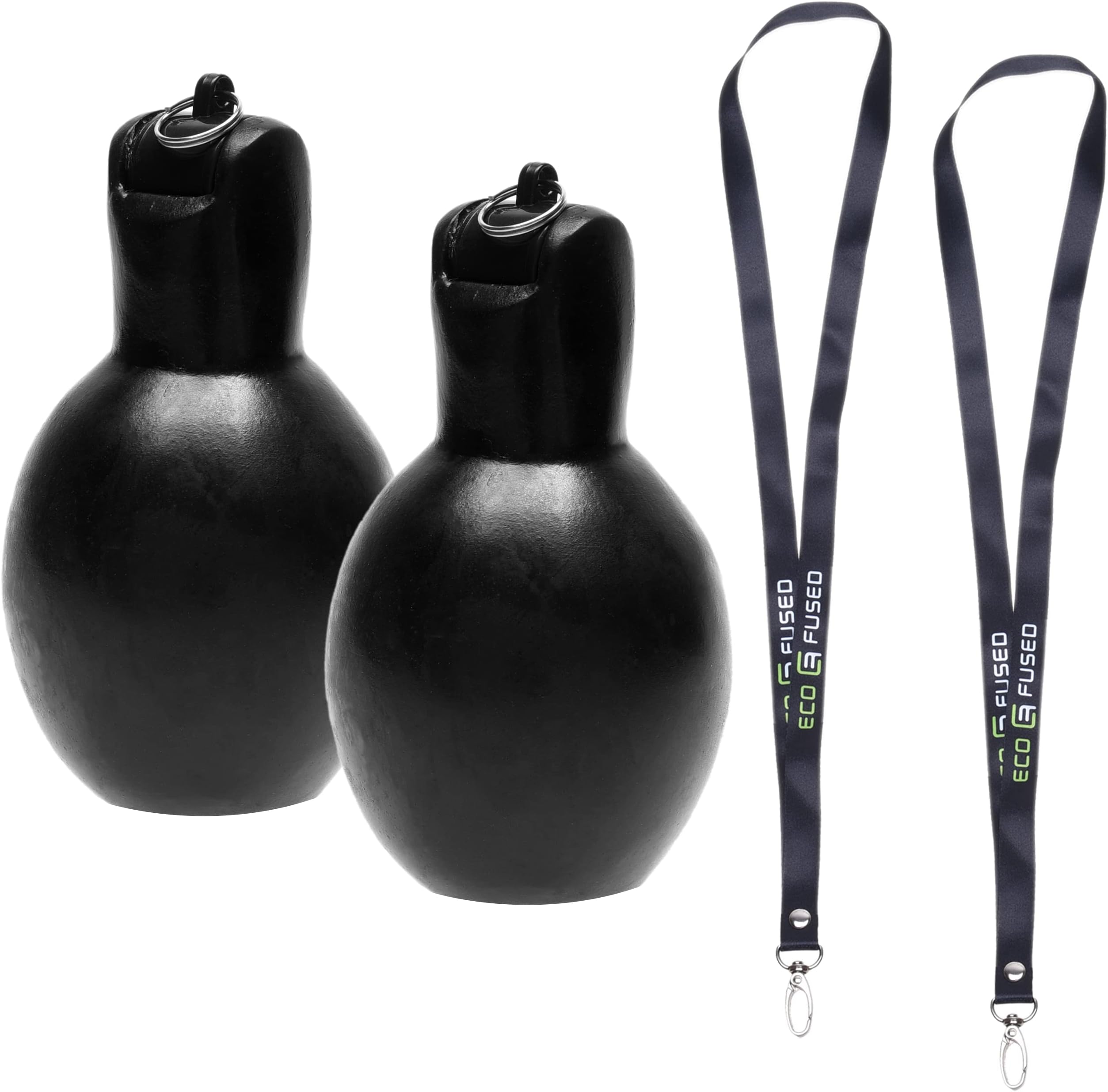 ECO-FUSED 2x Hand Squeeze Whistles - Includes 2x Lanyards - Indoor, Outdoor, Home, School - Sports, Camping, Walking, Trekking, Survival Kit- Referees, Coaches, Teachers