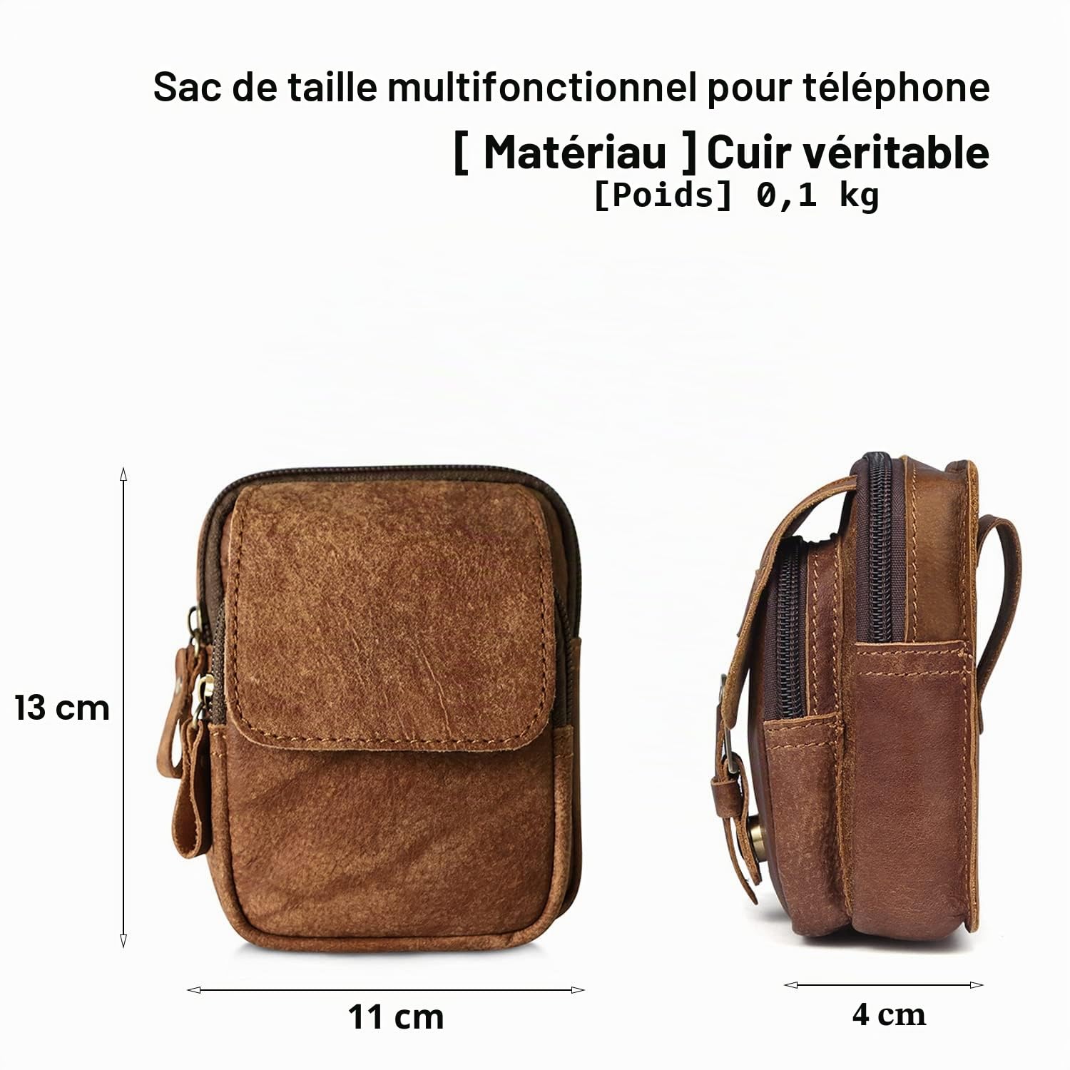 FANDARE Sac de Ceinture Sacoche Ceinture Sac Banane Cuir Sac Multifonctionnel Imperméable pour Sports Escalade Jogging Randonnée Voyage Garçon