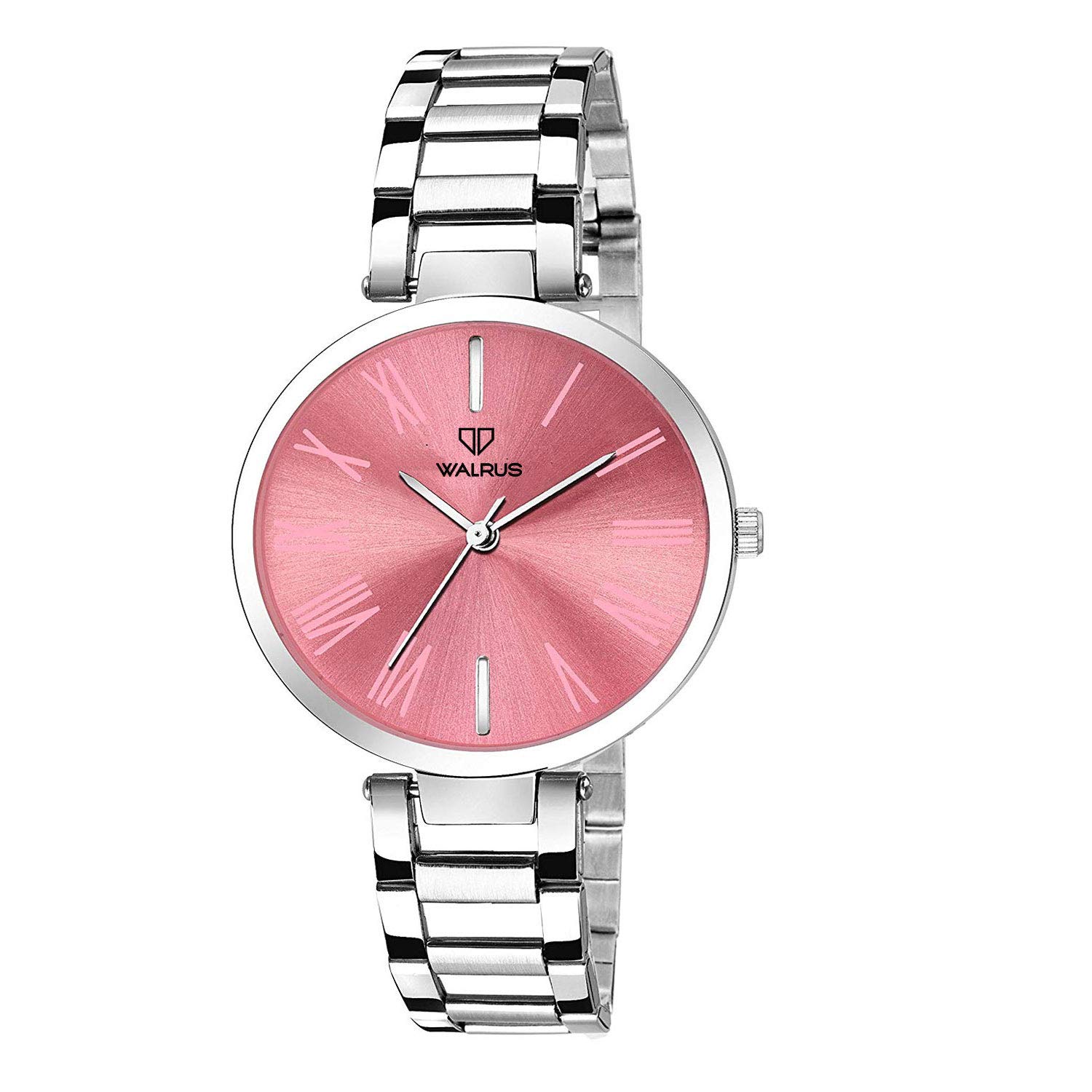 Walrus Pink Dial Analog Metal Chain Wrist Watch for Women - Elegant Pink Dial, Silver Strap, Professional & Casual Use- Womens Wrist Watch for Gift (B07YJJG4Q7) Amazon Price History, Amazon Price Tracker