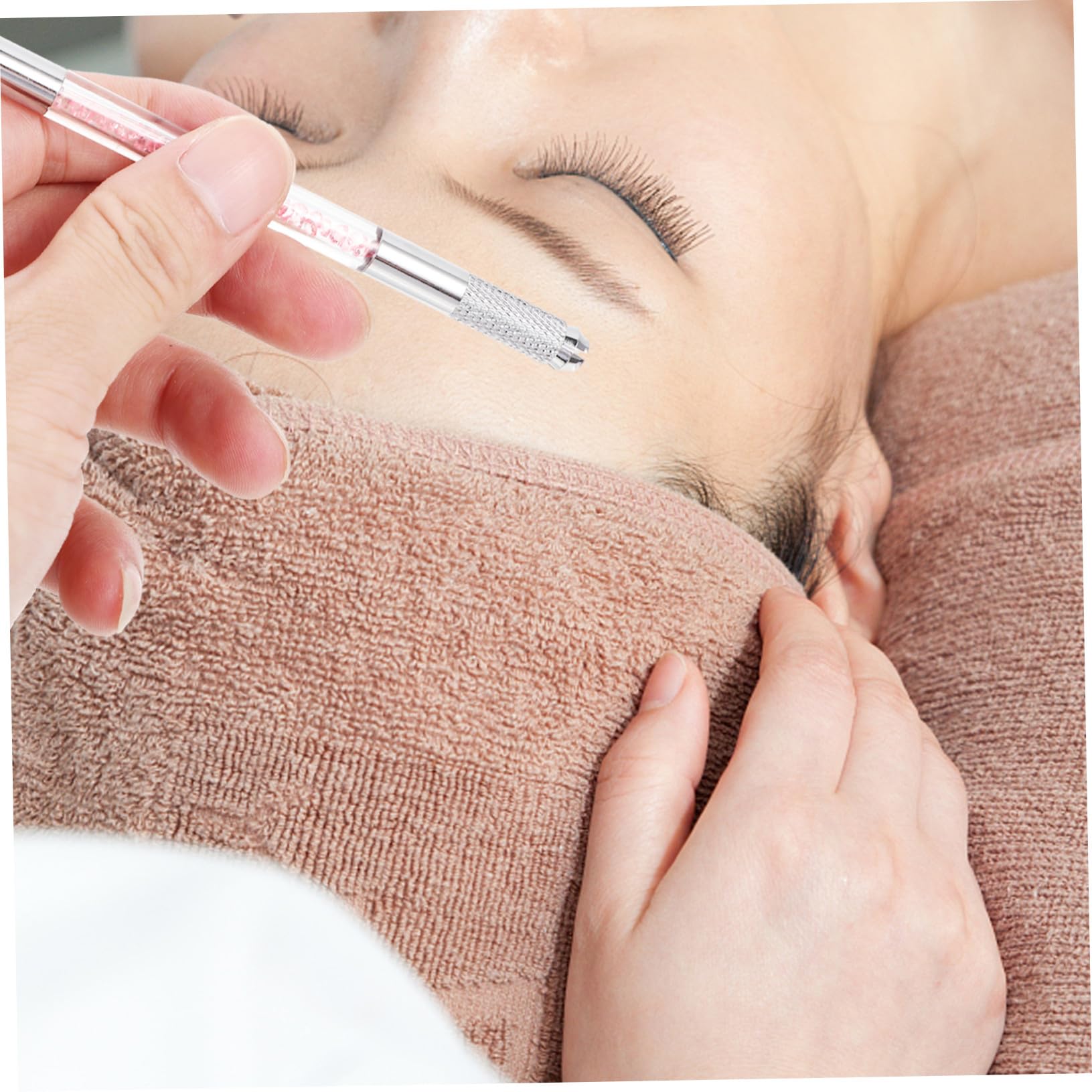 Wasserfester Microblading Augenbrauenstift und Abs Material 10 Stück mit Doppelseitigem Design für Anfänger und Erfahrene Anwender