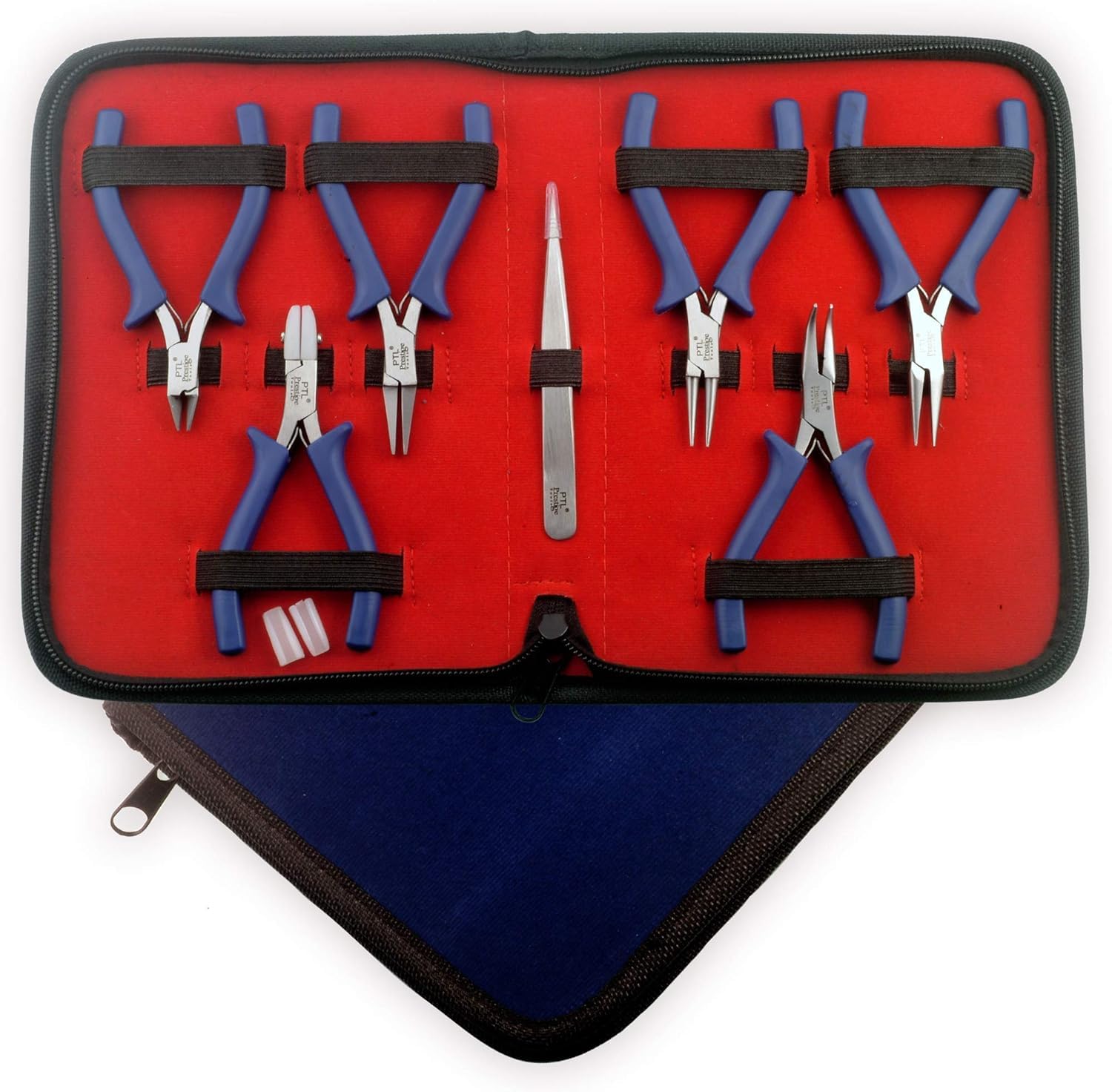 Mini Pliers Set Beading Tools Kit Jewellery Making Tools with Nylon Jaw Pliers Hobbies and Creative Art Craft Gift Ideas Blue PTL® (Blue)