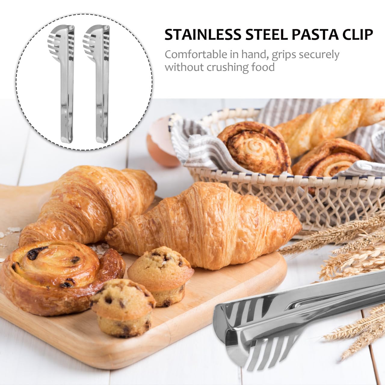 Mikinona Edelstahl Lebensmittelzange 23Cm Nudelzange Spaghetti Zange Küchenbuffetklemme Für Kochen Grillen Servieren Bei Home Party Und Festen