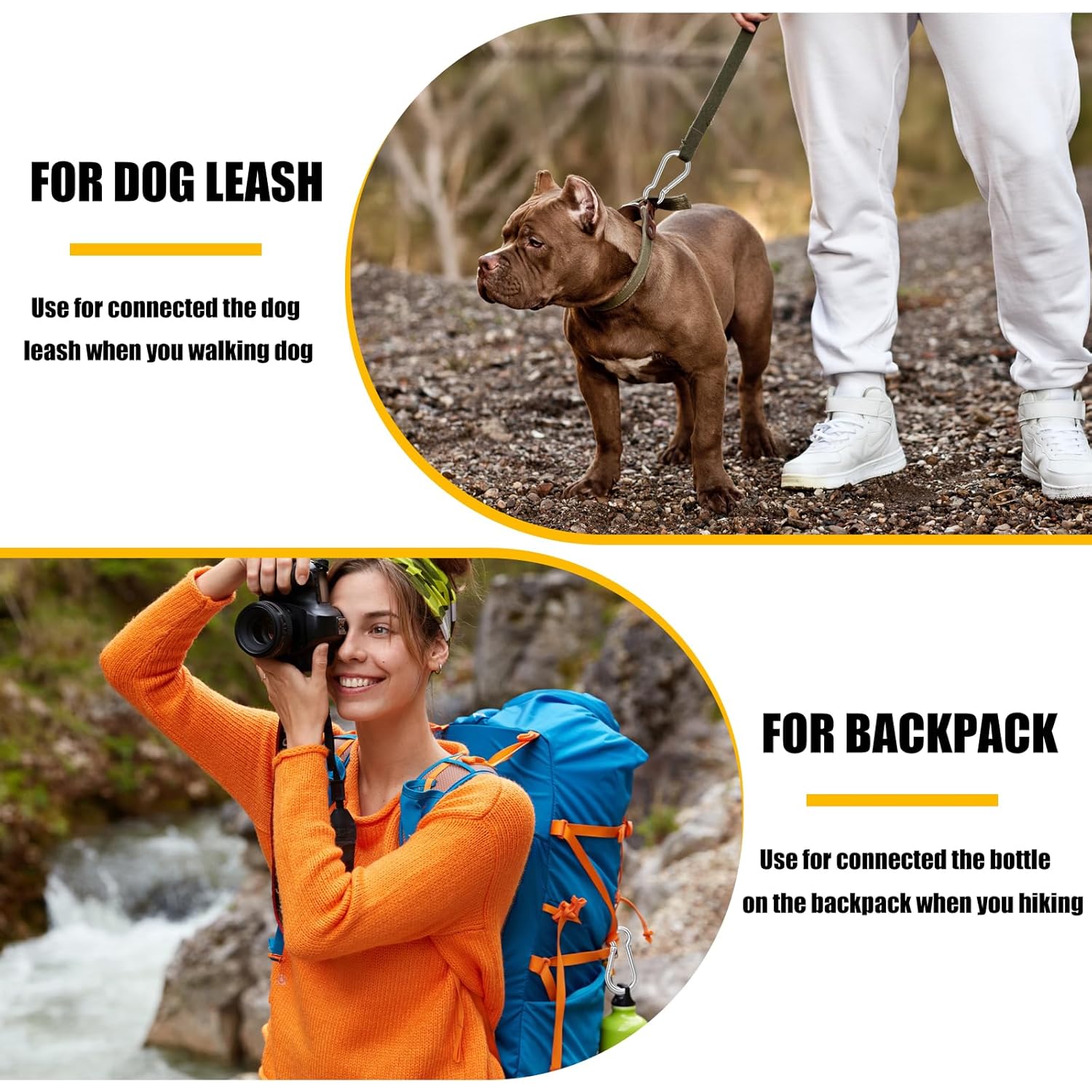 60PCS 3" Heavy Duty Spring Snap Hook, M8 5/16" Galvanized Steel Snap Hook Carabiner Quick Link Carabiner Clip, 500LBS Holding Capacity Quick Link Keychain for Swing Hammock Gym Outdoor - Image 5