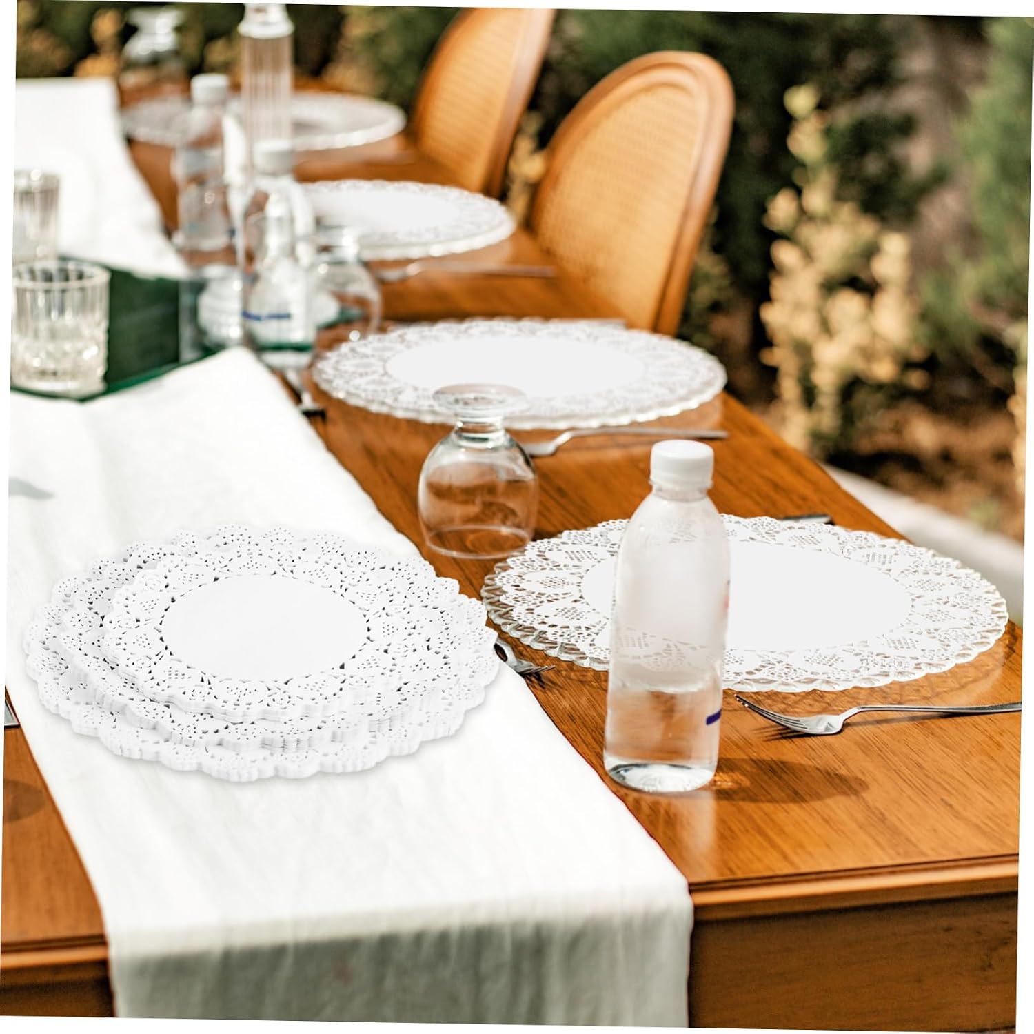 Zerodeko 300pcs Lace Paper Doilies for Oil Absorption Round Placemats for Fried Food Serving Desserts and Kitchen Decor