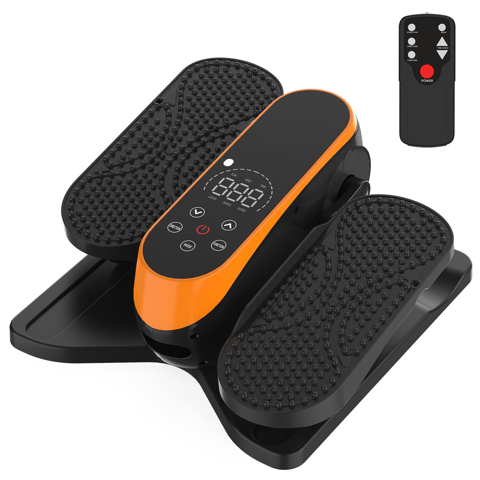 HOMGIM Under Desk Elliptical Machine - Quiet Motorized Leg Exerciser with Smart Remote, 12-Speed Manual Programs Auto/3 Auto Programs LCD Display & Bidirectional Motion for Home/Office (Orange-1)