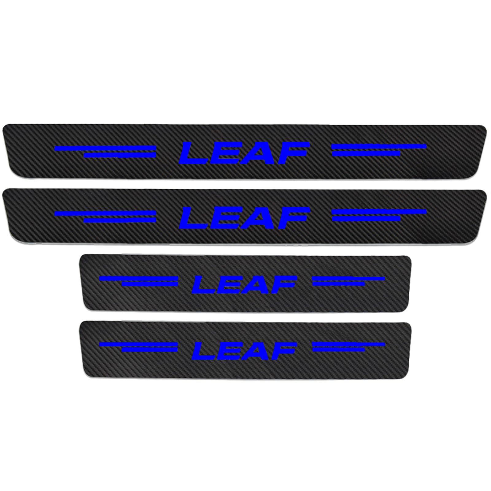 Symilov Car Door Sill Protector for Nis-san LEAF 2010-2024, 4Pcs Anti Scratch Carbon Fiber Threshold Edge Entry Guard Stickers Kick Plates Styling Accessories,Blue