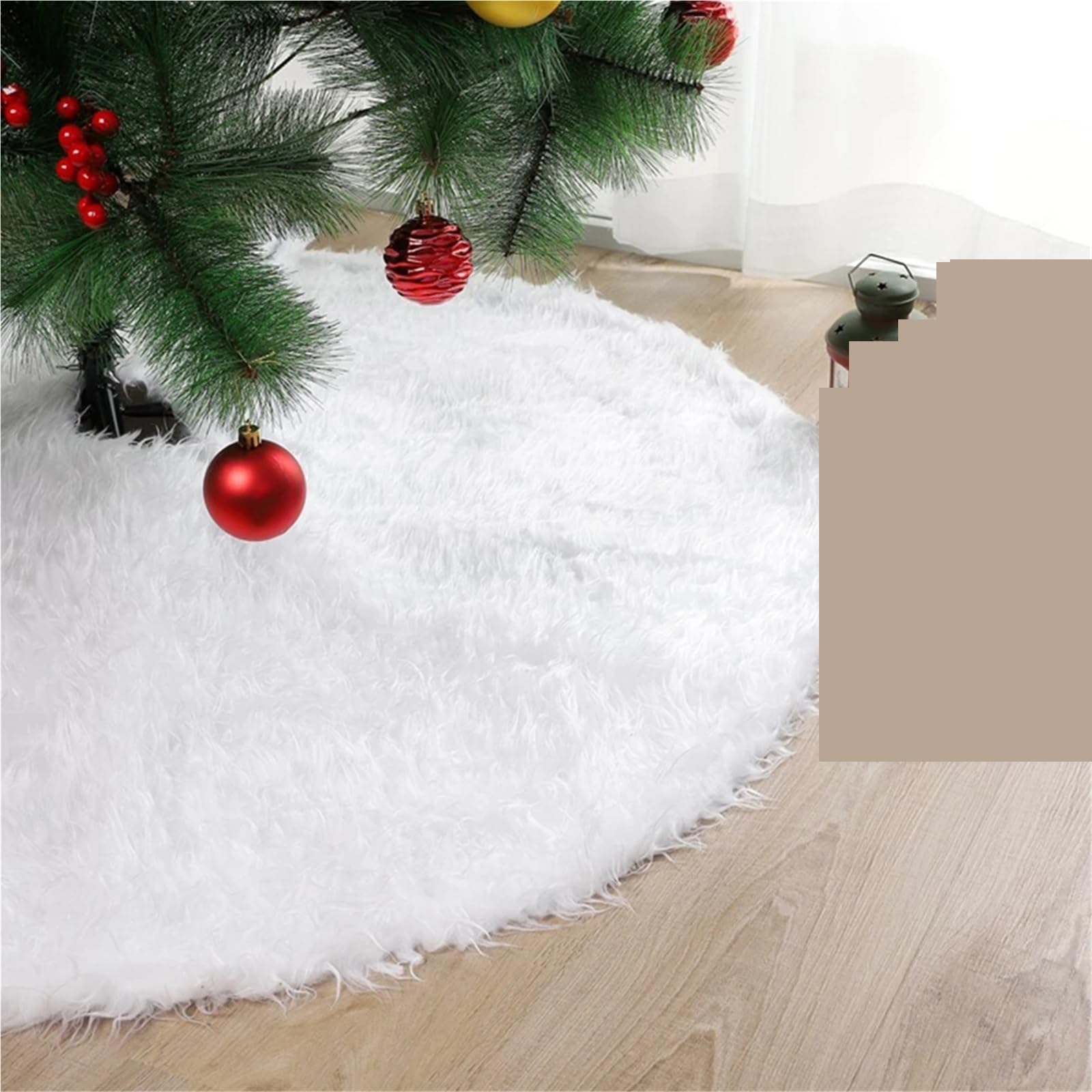 tappeto albero di natale Tappeto for alberi di Natale, gonna rotonda bianca, grande, for decorazioni for feste Capodanno(120cm)