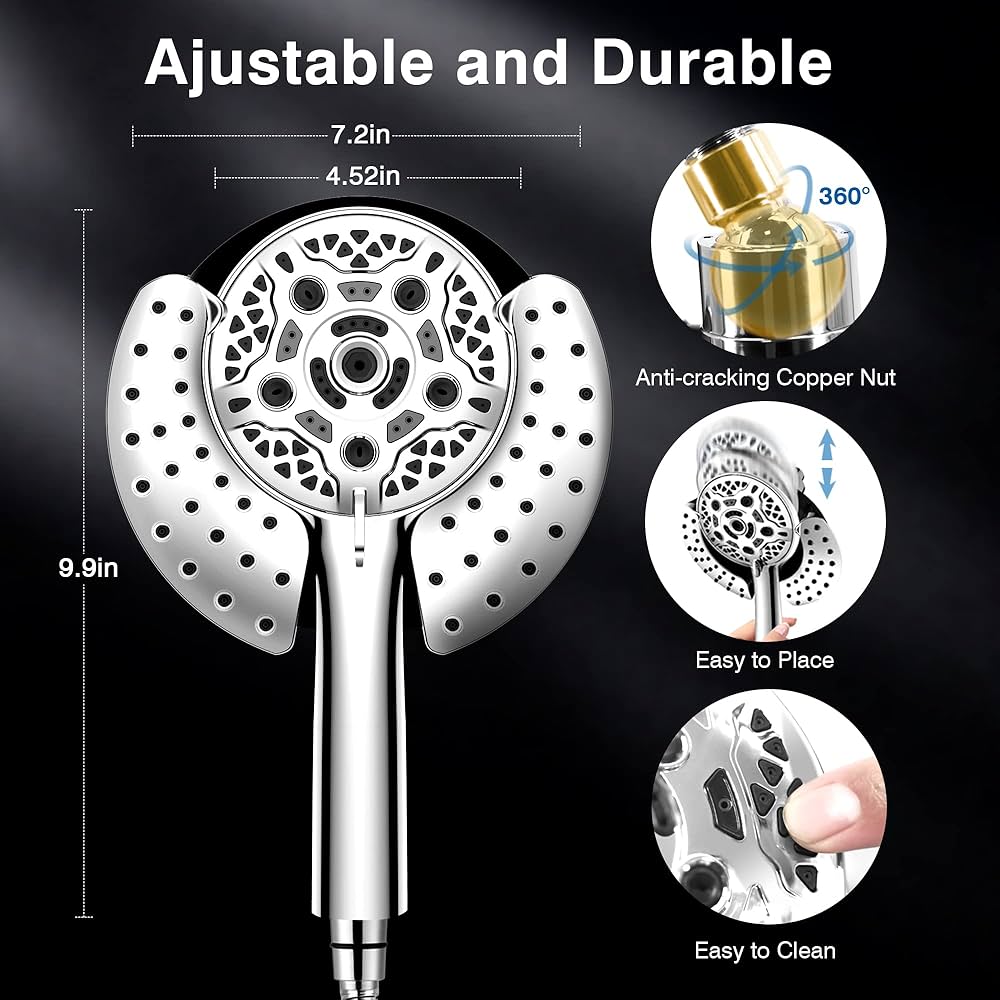 ⭐︎Photo3⭐︎ 13-Inch Shower Heads with Multi-Function Handheld Sprayer