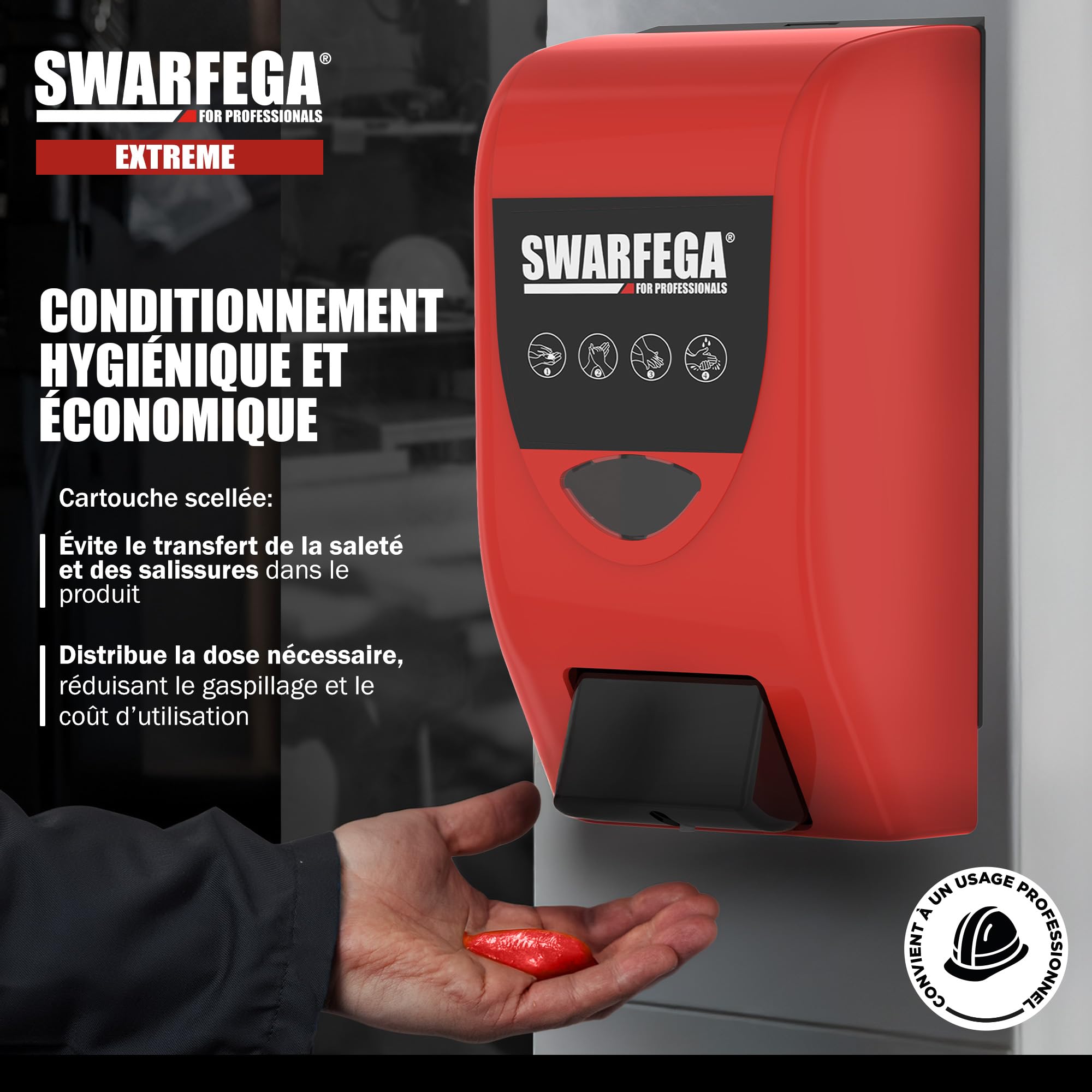 Swarfega Extreme – Nettoyant Mains Industriel – sans solvant – Recharge 4 L – Salissures très incrustées – Usage Professionnel