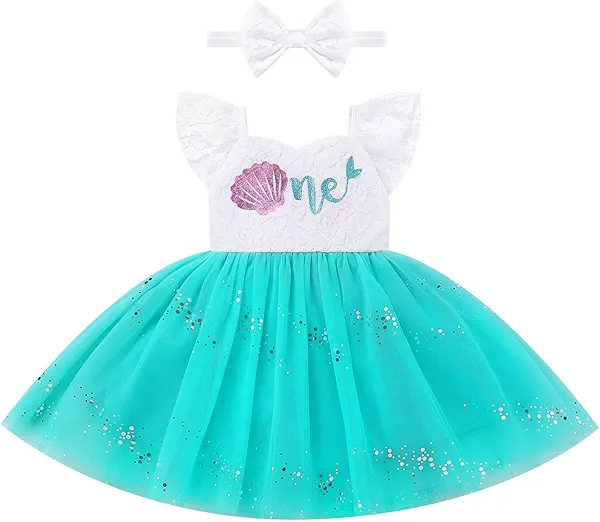 FYMNSI Toddler Baby Girls Watermelon Birthday Dress and Headband 2PCS Princess Short Sleeve Summer Casual Cake Smash Clothes