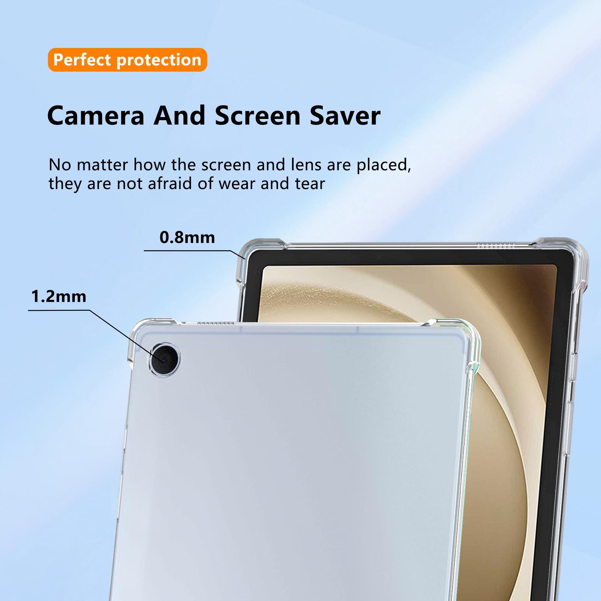 Custodia Cover per Samsung Galaxy Tab A11 Plus 11 Pellici, Protezione Avanzata per Airbag, Flessibile in Silicone TPU, Antiurto Antigraffio, Sottile Cover per Samsung Tab A11+, Trasparente