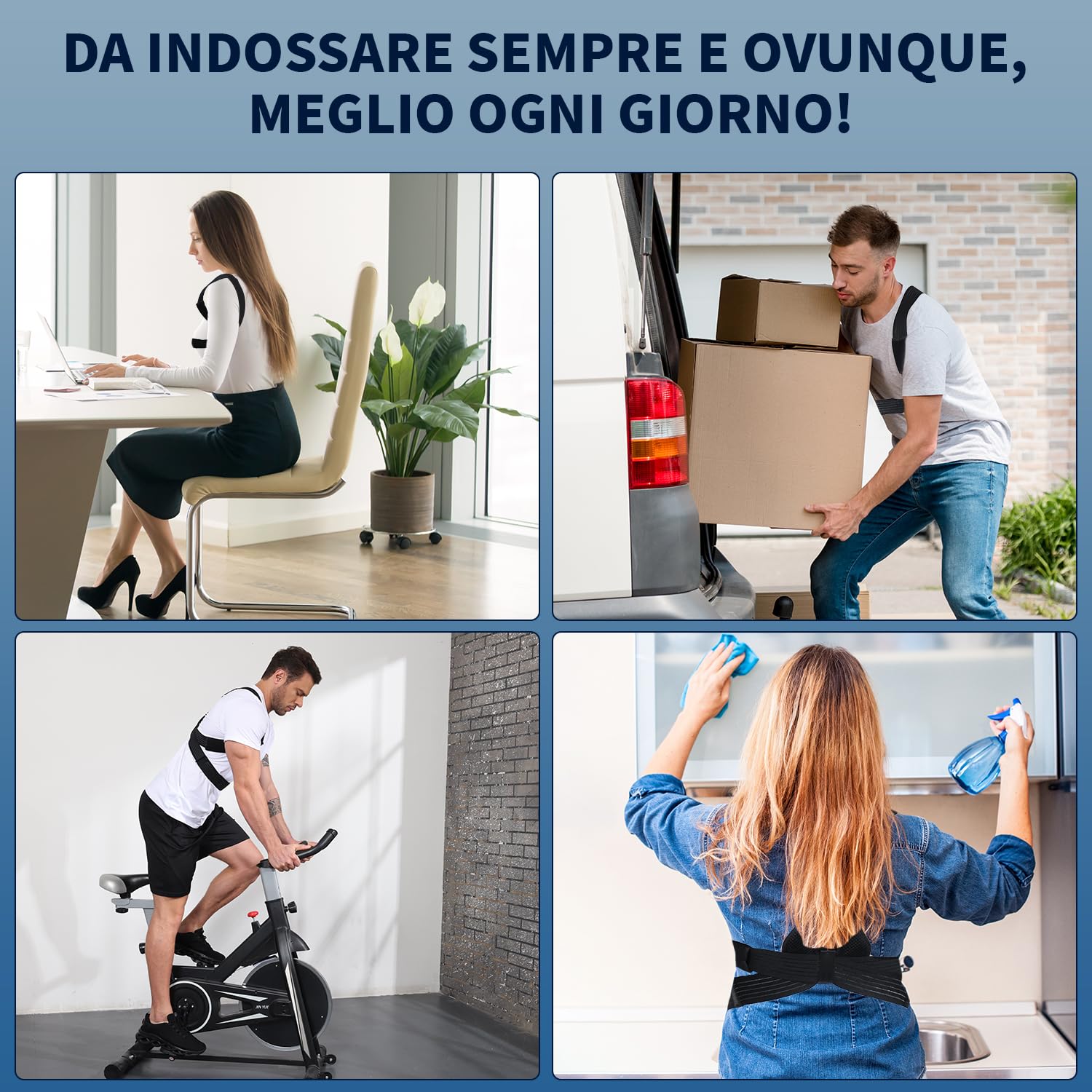 Correttore Postura Uomo Donna, Fascia Posturale Spalle e Schiena Traspirante,Schiena Dritta,Postura Schiena Donna,Busto Correttore Posturale,Fascia Posturale,Supporto Lombare,Nero(XL)
