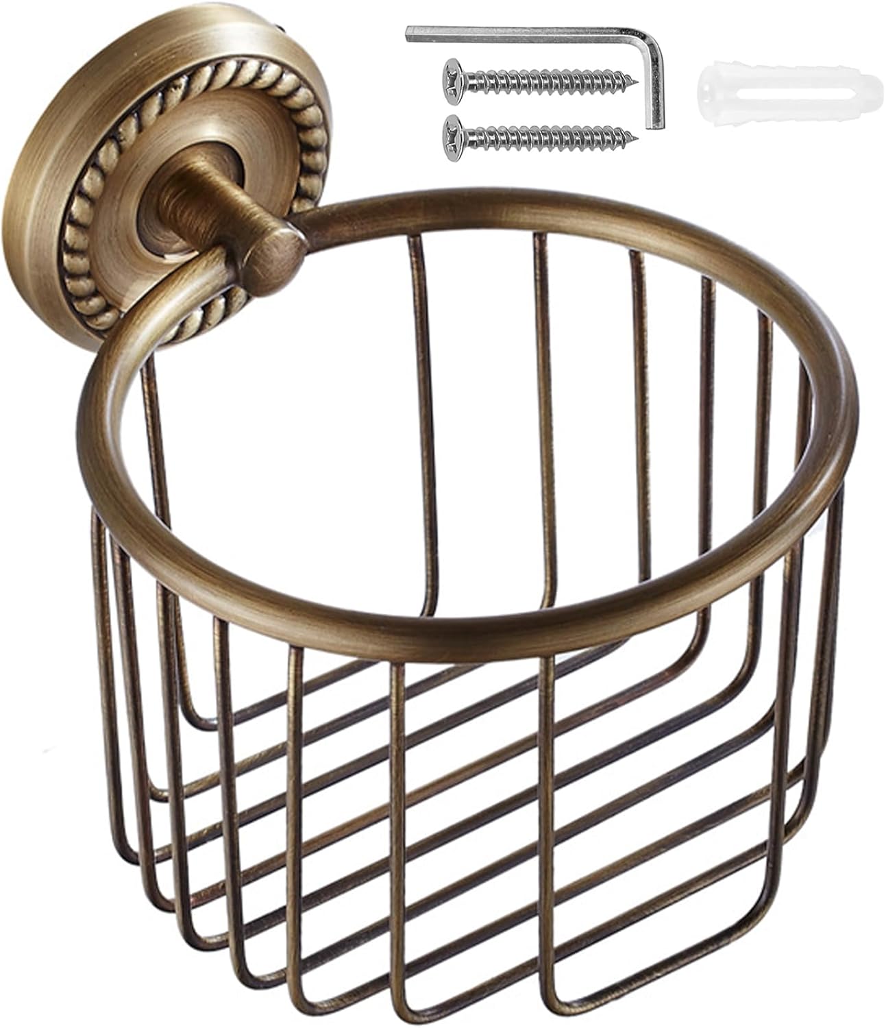 Elegant Metal Bathroom Dispenser Wall Mounted Storage Basket Rounded Edges Baskets for House Hotel Grade Bathroom Accessories