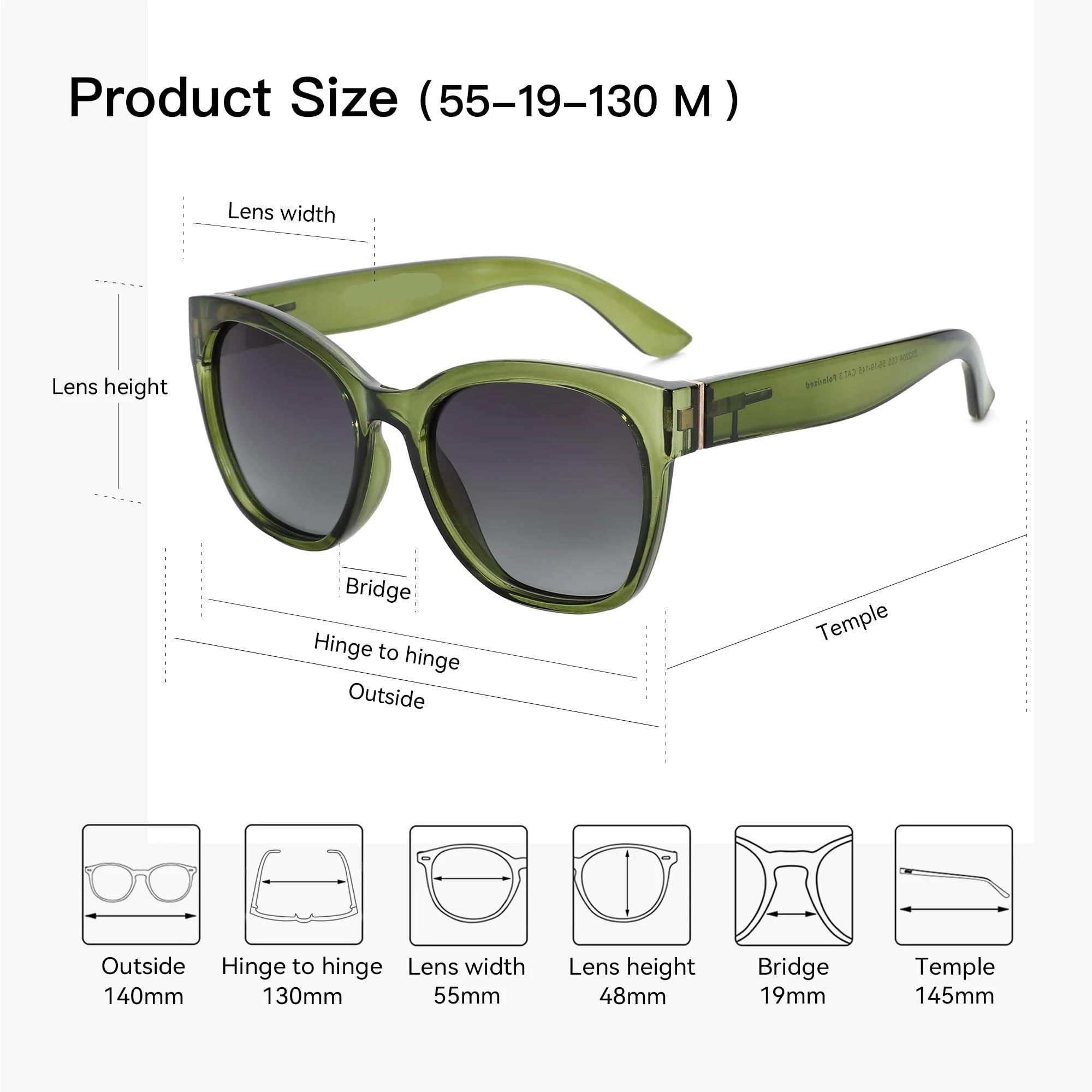 Modische Sonnenbrille mit dickem Rahmen for Damen, klobige Cat-Eye-Sonnenbrille