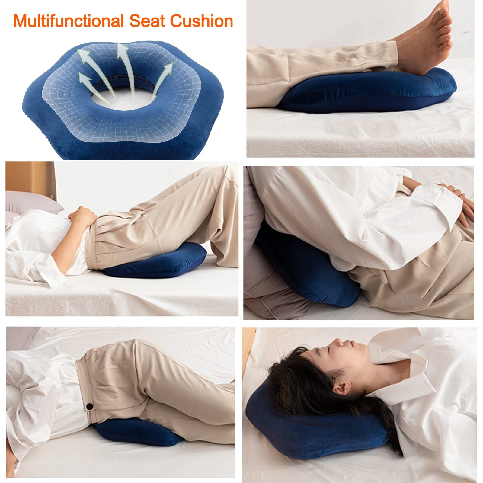 Coussin Orthopédique Anti-Escarres En Mousse à Mémoire De Forme - Soulage Coccyx, Hémorroïdes, Hanches - Antidérapant Pour Bureau, Voiture, Fauteuil Roulant (Gris) Coussin Anti-escarres Bureau