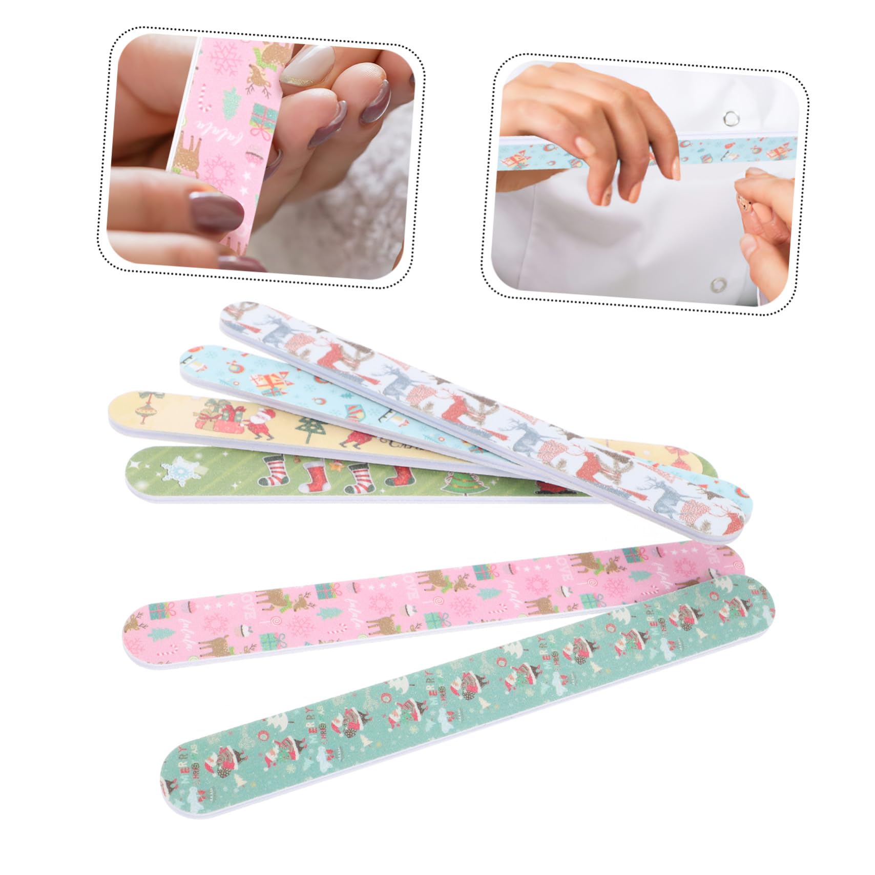 Homoyoyo 12pezzi Unghie Natalizie Lucidanti Fai da Te per Manicure e Pedicure Leggeri e Portatili per Uso Professionale o Casalingo Stili multipli