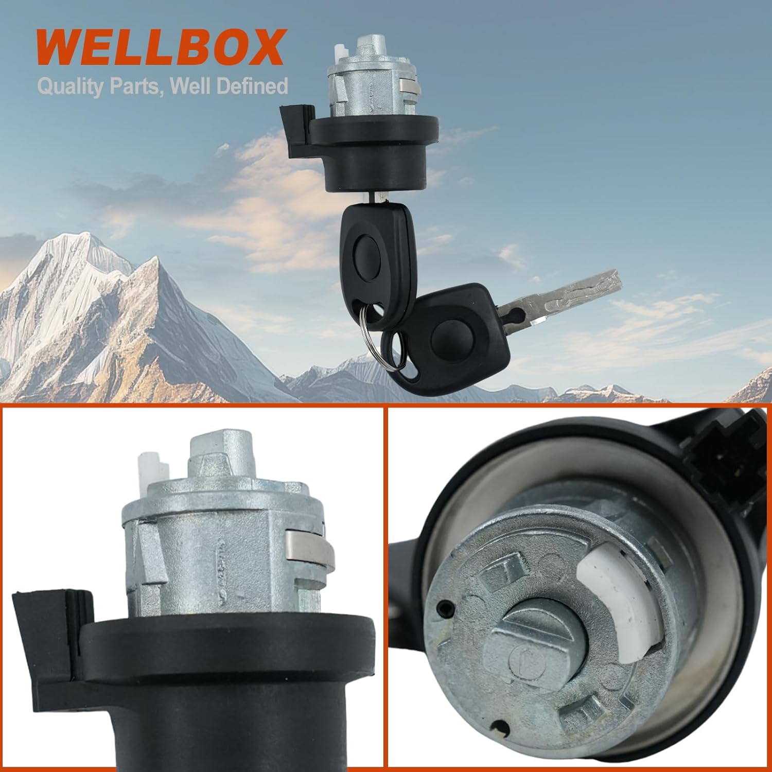 Ignition Switch Steering Lock Cylinder with Key 1T0-905-855-A - Ignition Starter Switch Compatible with Tiguan, VW Jetta, Golf, Beetle, EOS, Passat, Audi A3, A4, A6, TT (No Chips) - Image 6