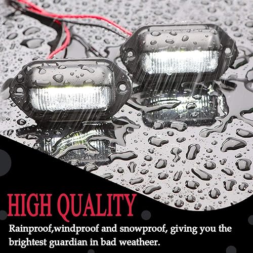 Miniatura 3 de 2 luces LED para matrícula, 12 V-24 V, amarillo ámbar, luz trasera, impermeable, 6-SMD, lámpara trasera para camión, SUV, remolque, camiones y barcos