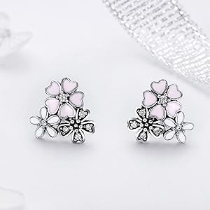 Pendientes Reno Navidad Gelvtic - Plata Ley 925 Con Circonita Cúbica Aretes Renos Brillantes