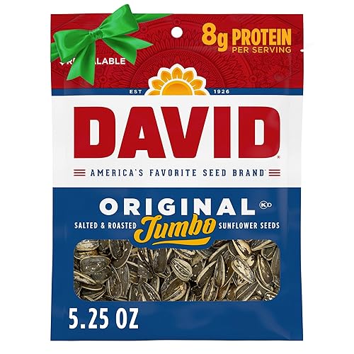DAVID SEEDS Roasted and Salted Original Jumbo Sunflower Seeds, Keto