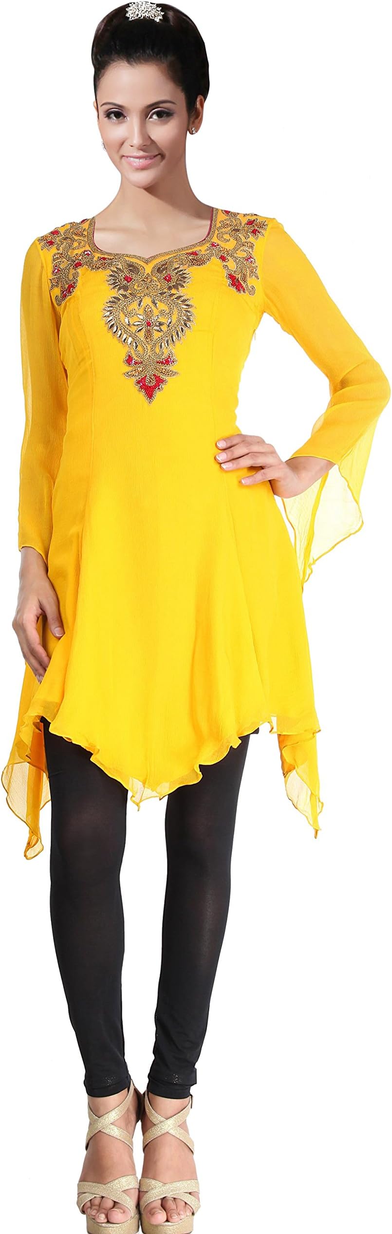 Unnati Women's Designer Kurtis Made Of Chiffon Fabric XXXXXXXX-Large - 54" Multicolor