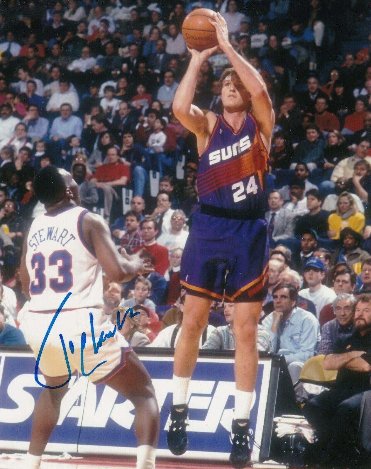TOM CHAMBERS PHOENIX SUNS ACTION SIGNED 8x10 - Autographed NBA Photos