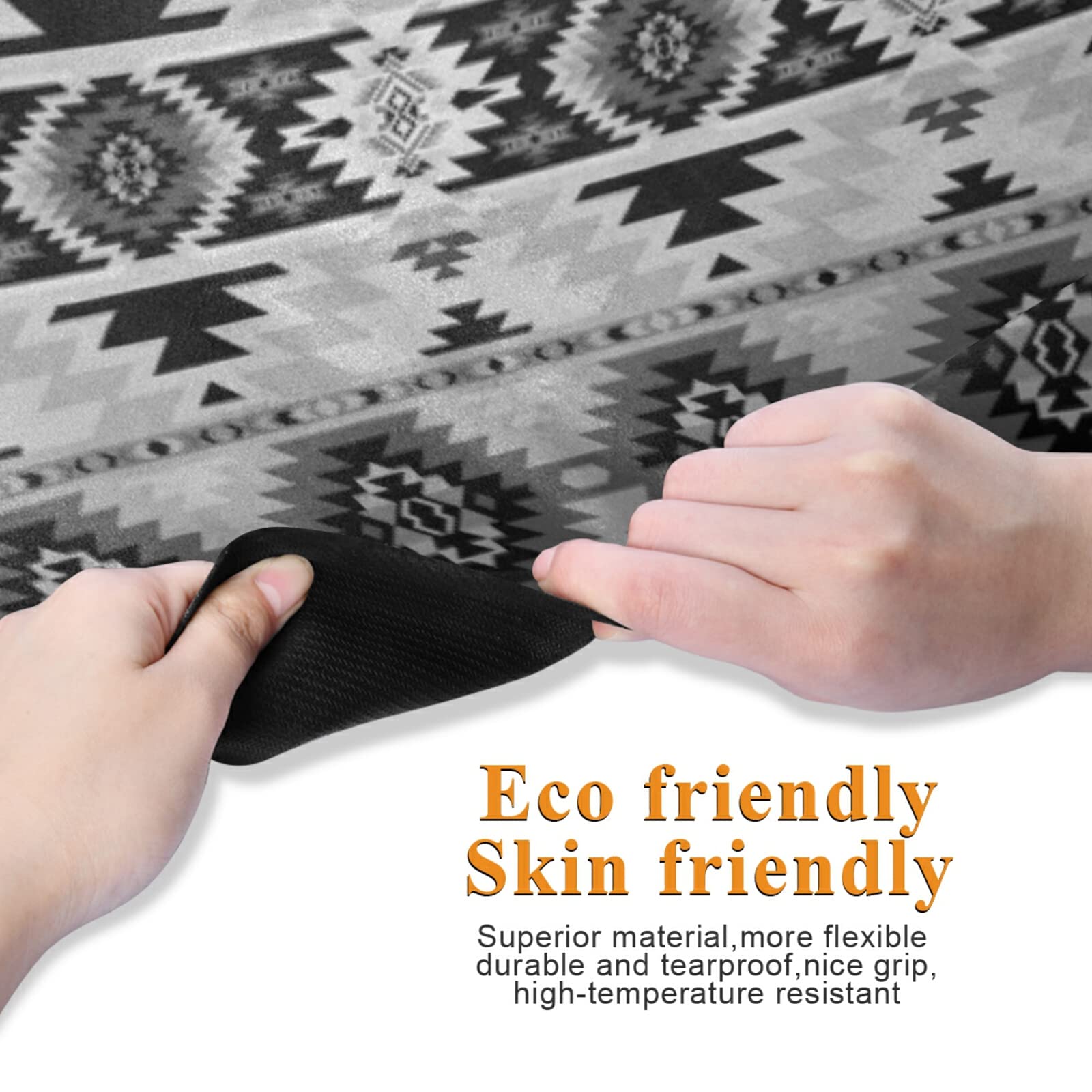 Seamless Retro Native American Southwest Aztec, Navajo Geometric Yoga Mat Non Slip Rubber Fitness Safe Exercise Mat with Bag Durable Folding Workout Mat for Pilates and Floor Exercises