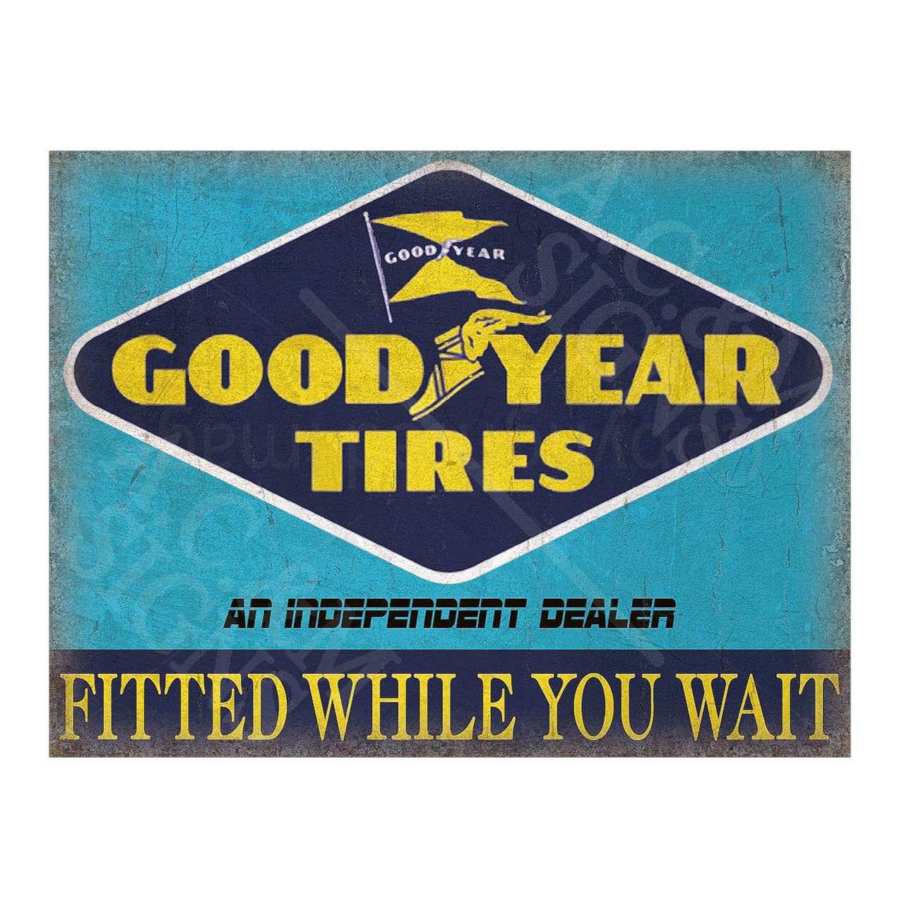 Tyre Car Garage Sign Metal Plaque 8x6in ref250