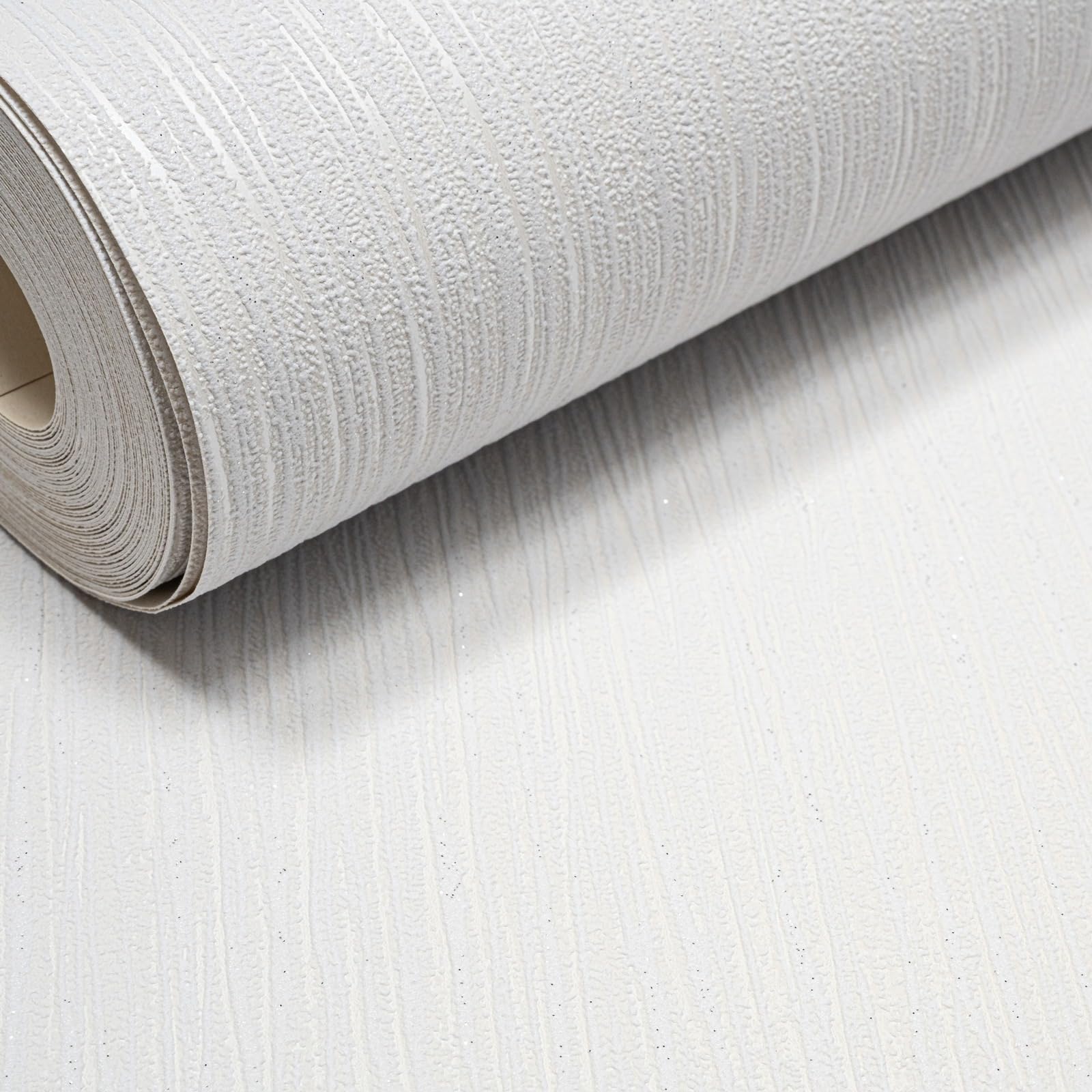 Grandeco Grey,Silver Plain Light Grey Crystal Metallic Silver Glitter Thick Textured Vinyl Wallpaper
