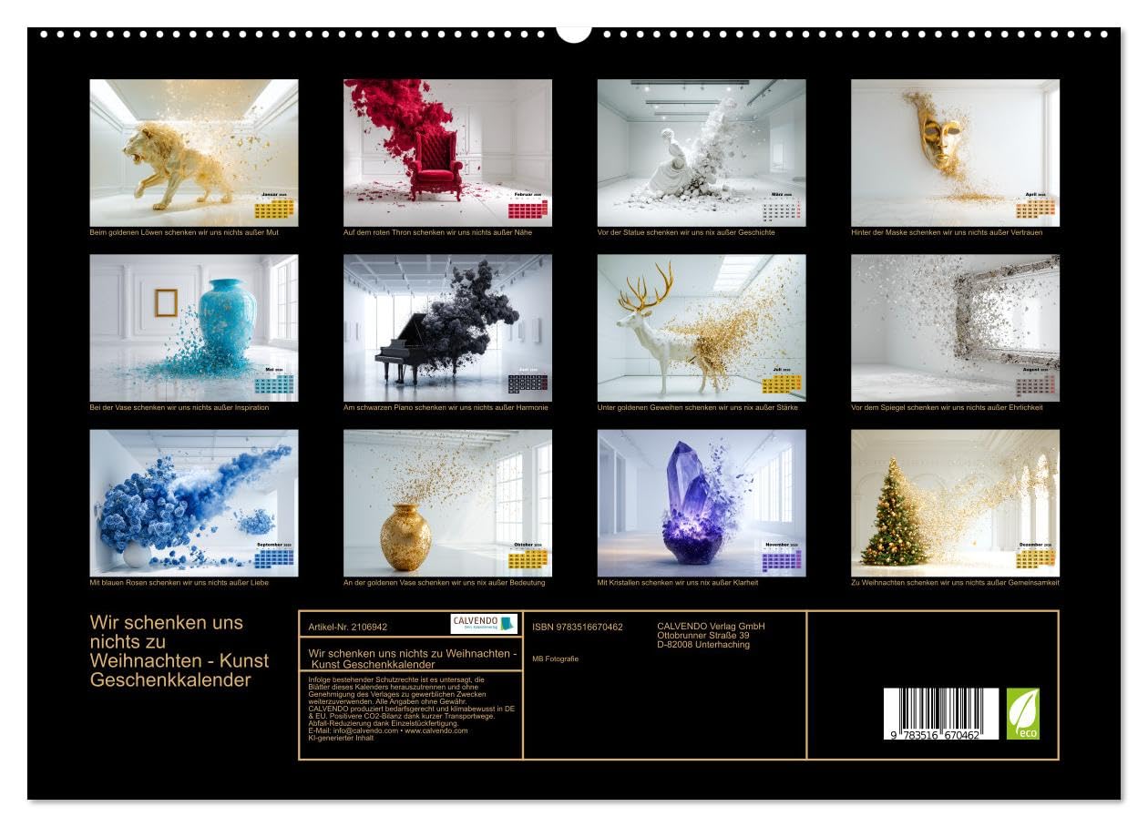 Wir schenken uns nichts zu Weihnachten - Kunst Geschenkkalender (hochwertiger Premium Wandkalender 2026 DIN A2 quer), Kunstdruck in Hochglanz: Wir ... für Designliebhaber (CALVENDO Kunst)