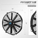 DNA MOTORING 14 Inch High Performace Electric Cooling Slim Radiator Fan with Mount Kit, Black, RAF-14+FMK gallery image