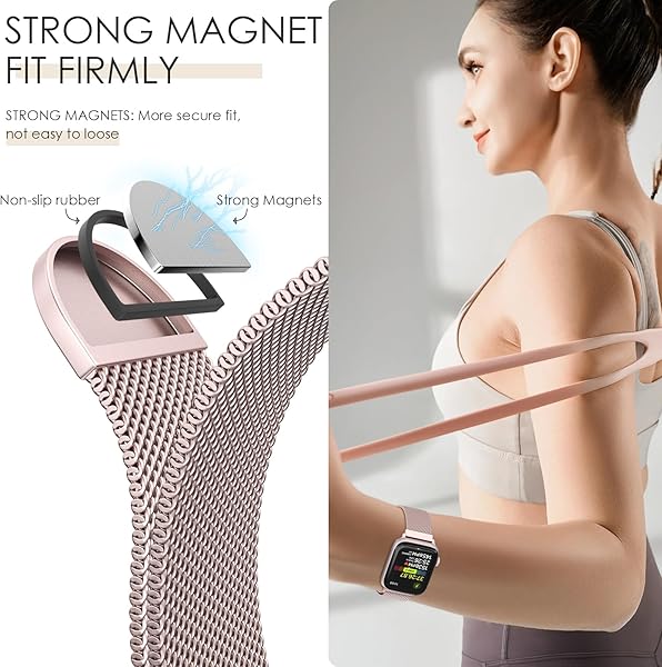 Original Milanese Loop Compatible with Apple Watch Straps 38mm 40mm 41mm 42mm 44mm 45mm 46mm 49mm Women & Men, Magnetic Clasp Adjustable Metal Bands for iWatch Series 11 10 9 8 7 6 5 4 2,Ultra 3,SE 3 - 4