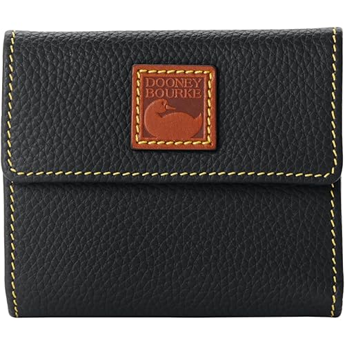 Dooney & Bourke Wallet, Pebble Grain Small Flap Credit Card Wallet - Black