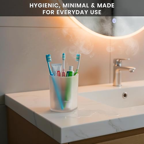 Miniatura 4 de Paquete de 10 vasos transparentes para lápices para el aula  Soporte de plástico transparente para bolígrafos y organizador de cepillos de dientes