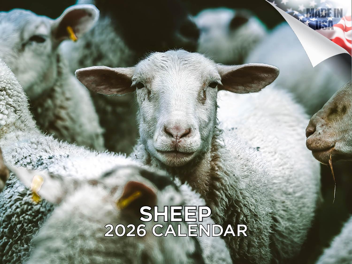 Calendario 2024 2025 con pecore, calendario mensile da parete con animali della fattoria, 30,5 x 45,7 cm, aperto, carta spessa senza sbavature, idea regalo, calendario per insegnanti accademici,