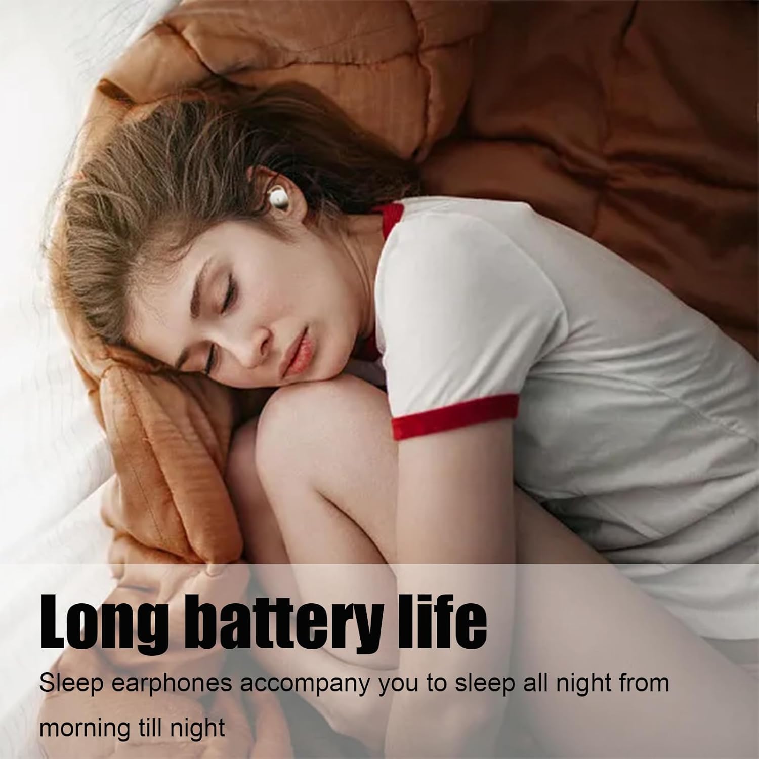 Sleep Headphones Sleeping Headphones for Side Sleepers Noise Cancelling Earbuds for Sleep Headphones Earbuds Sleep Earbuds Bluetooth 5.3 Wireless Open Ear Headphones for Sleeping Driving Black