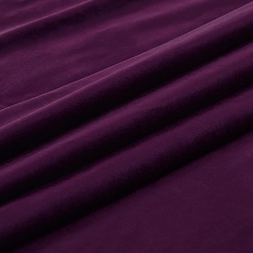 Miniatura 6 de PRIMROSE Cortinas de terciopelo morado de 72 pulgadas de largo para sala de estar, juego de 2 paneles opacos, bolsillo para barra, pestaña trasera,