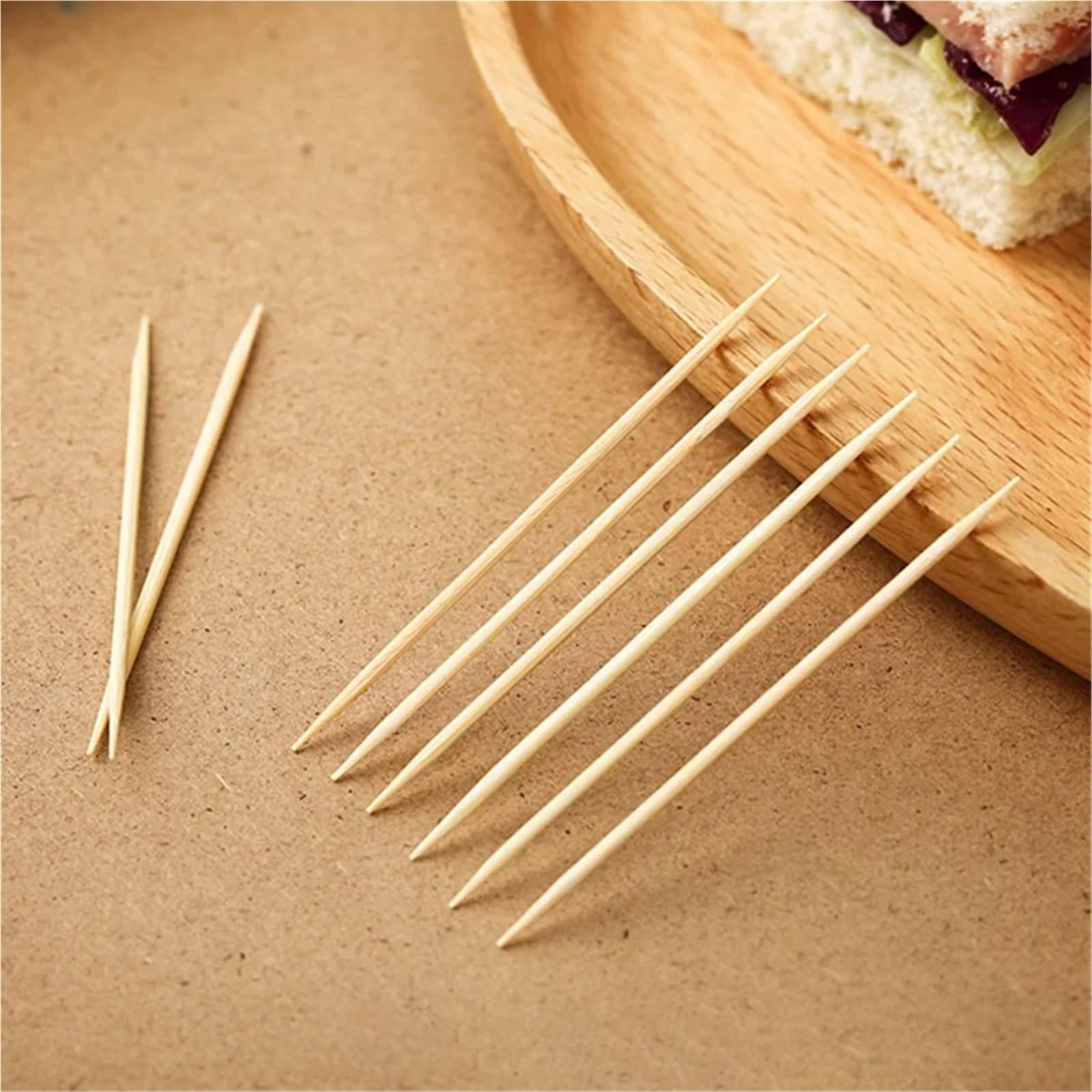 Stuzzicadenti, Stuzzicadenti in Legno 10000 Pezzi a Doppia Testa Torta di bambù Dessert Frutta Strumenti Portatili USA e Getta for la Pulizia dei Denti