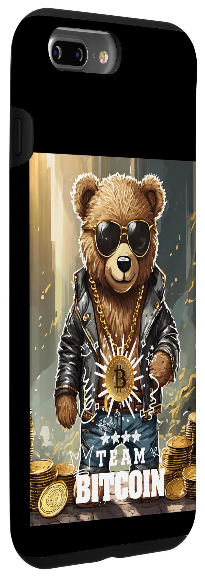 Amazon.com: iPhone 7 Plus/8 Plus Cool Rich Bitcoin Teddy Bear Illustration  Graphic Designs Case : Cell Phones & Accessories