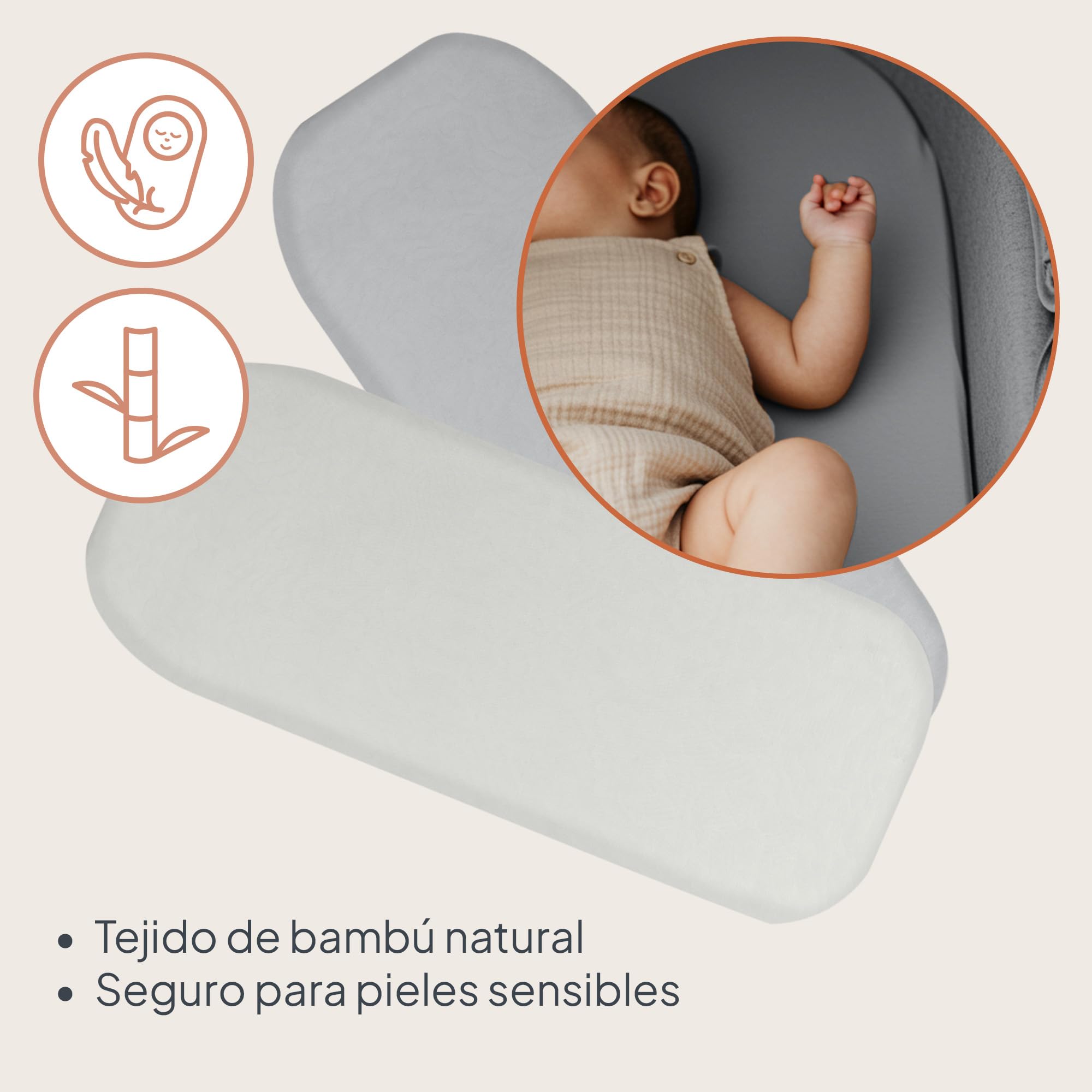 LIONELO Sábana Bajera de Bambú con Elástico 70x28 cm, Juego de 2 uds. Infantil, Capazo y Cuna, Material Natural, Transpirable y Suave, Agradable a la Piel, Bamboo Sheet